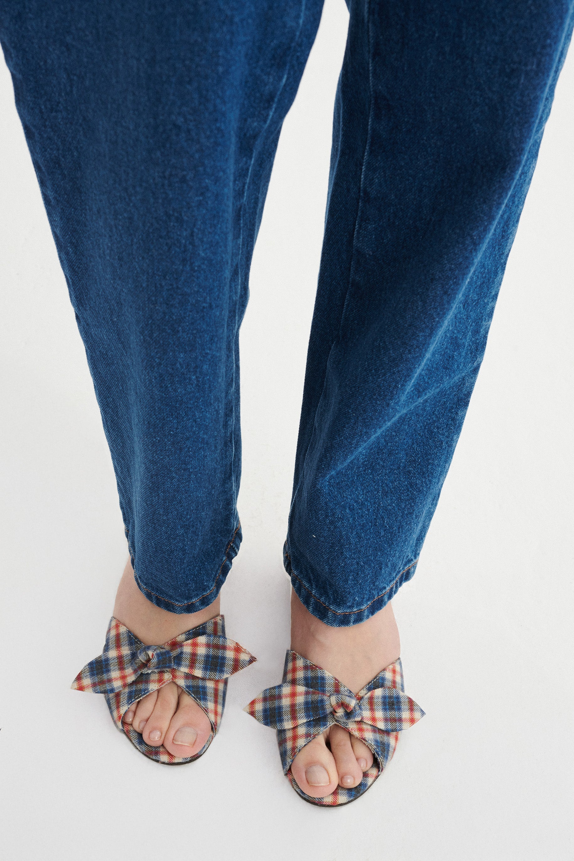 Timi Checked Wedge Sandals