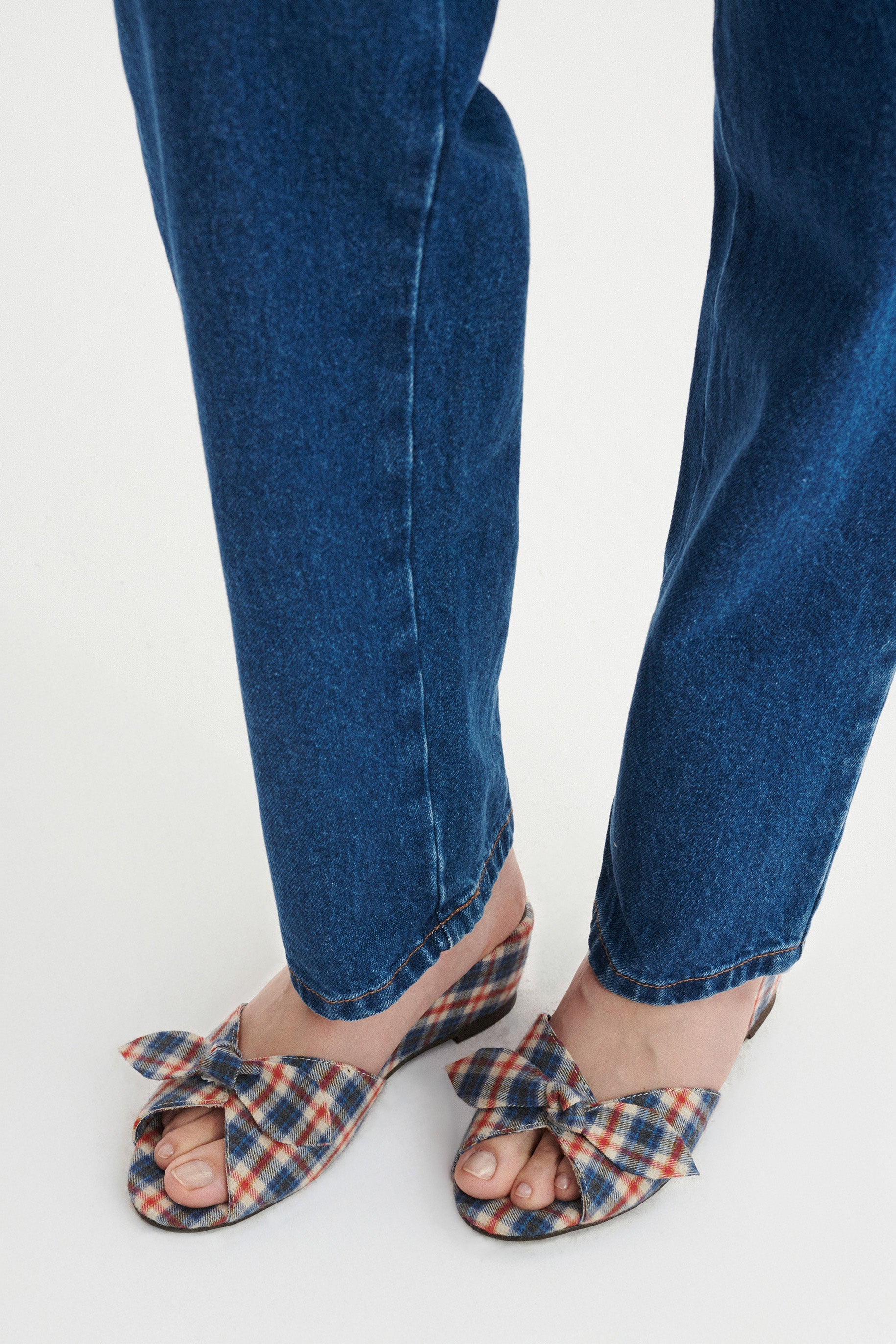 Timi Checked Wedge Sandals