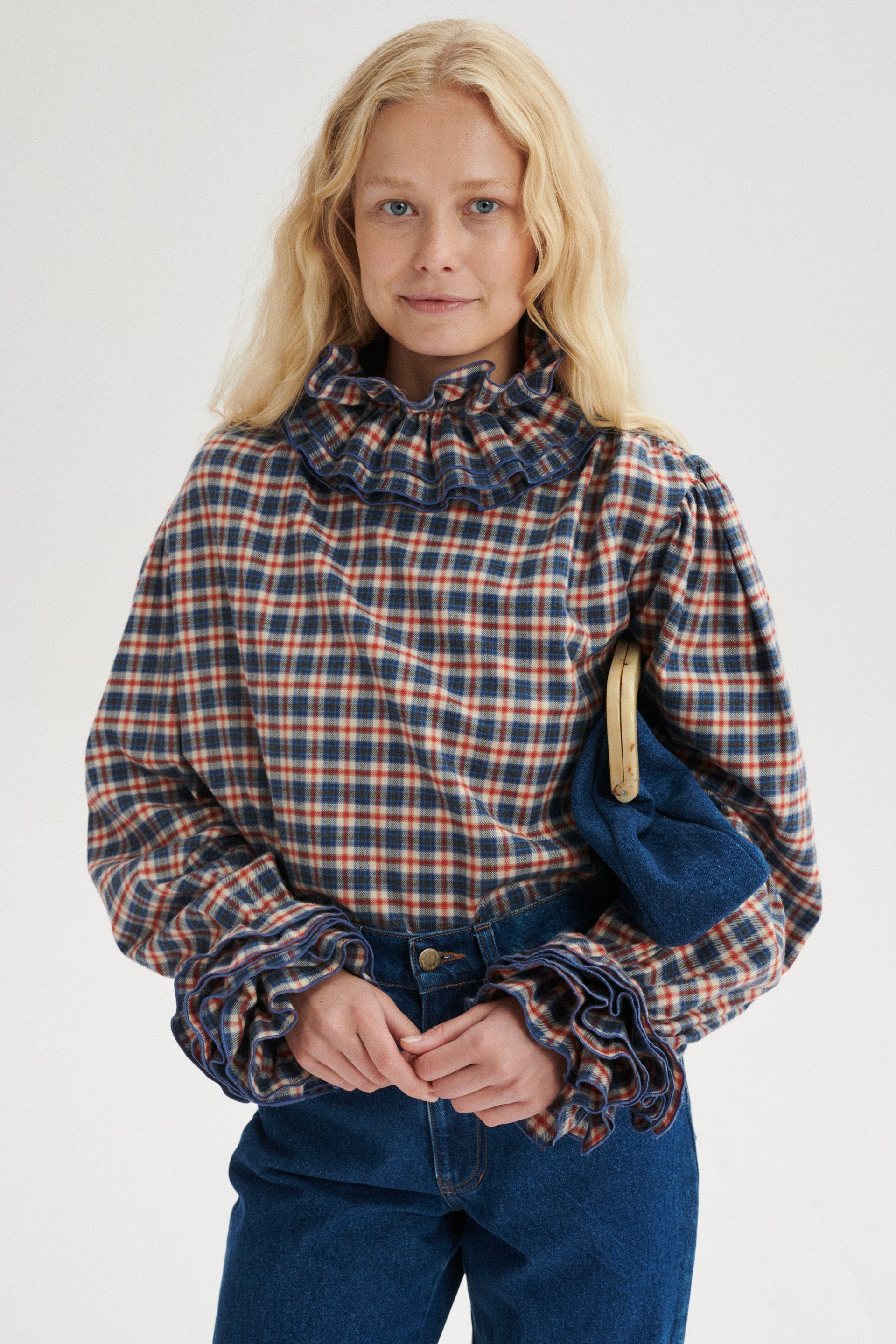 Malo Checked Shirt With Frills