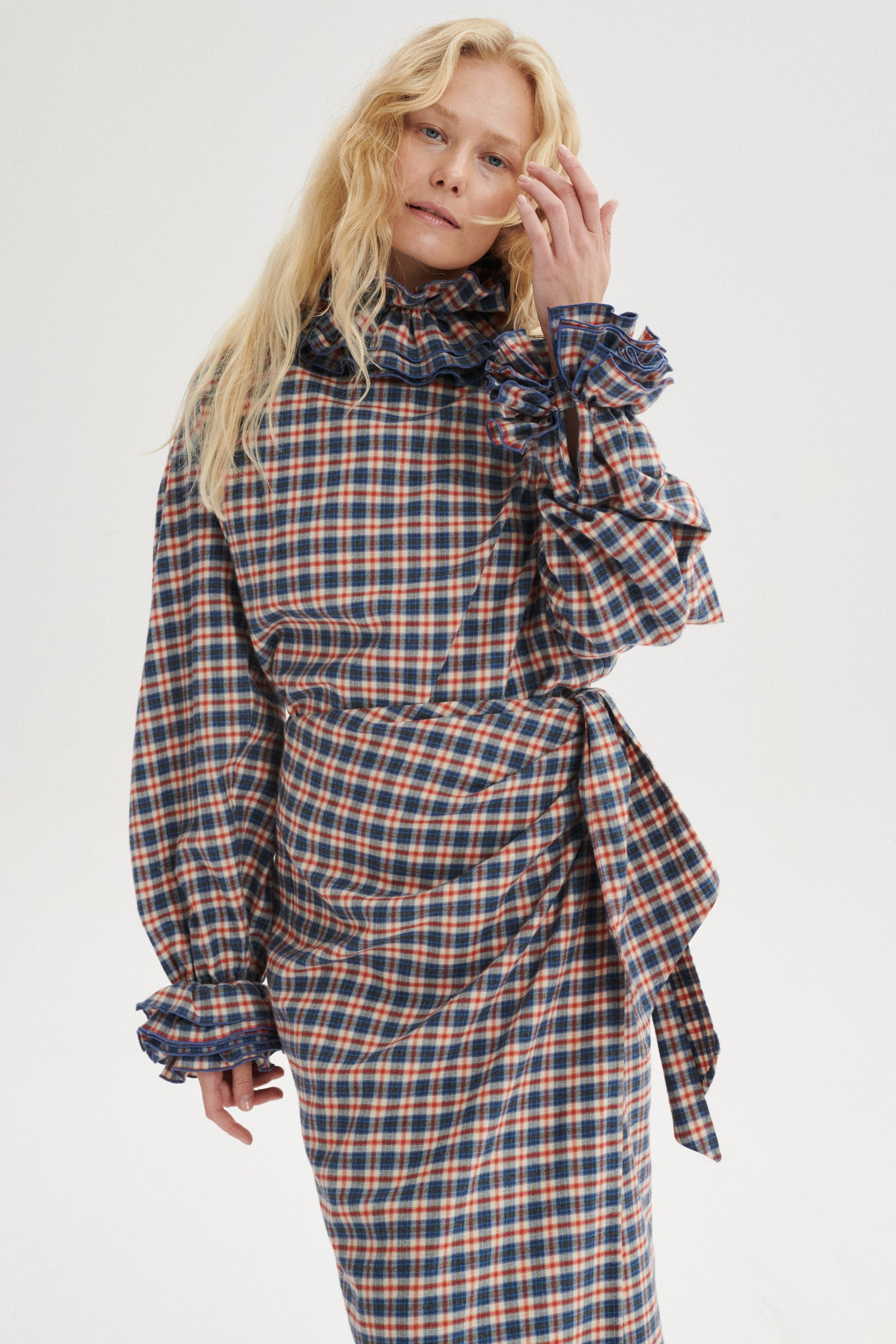 Malo Checked Shirt With Frills
