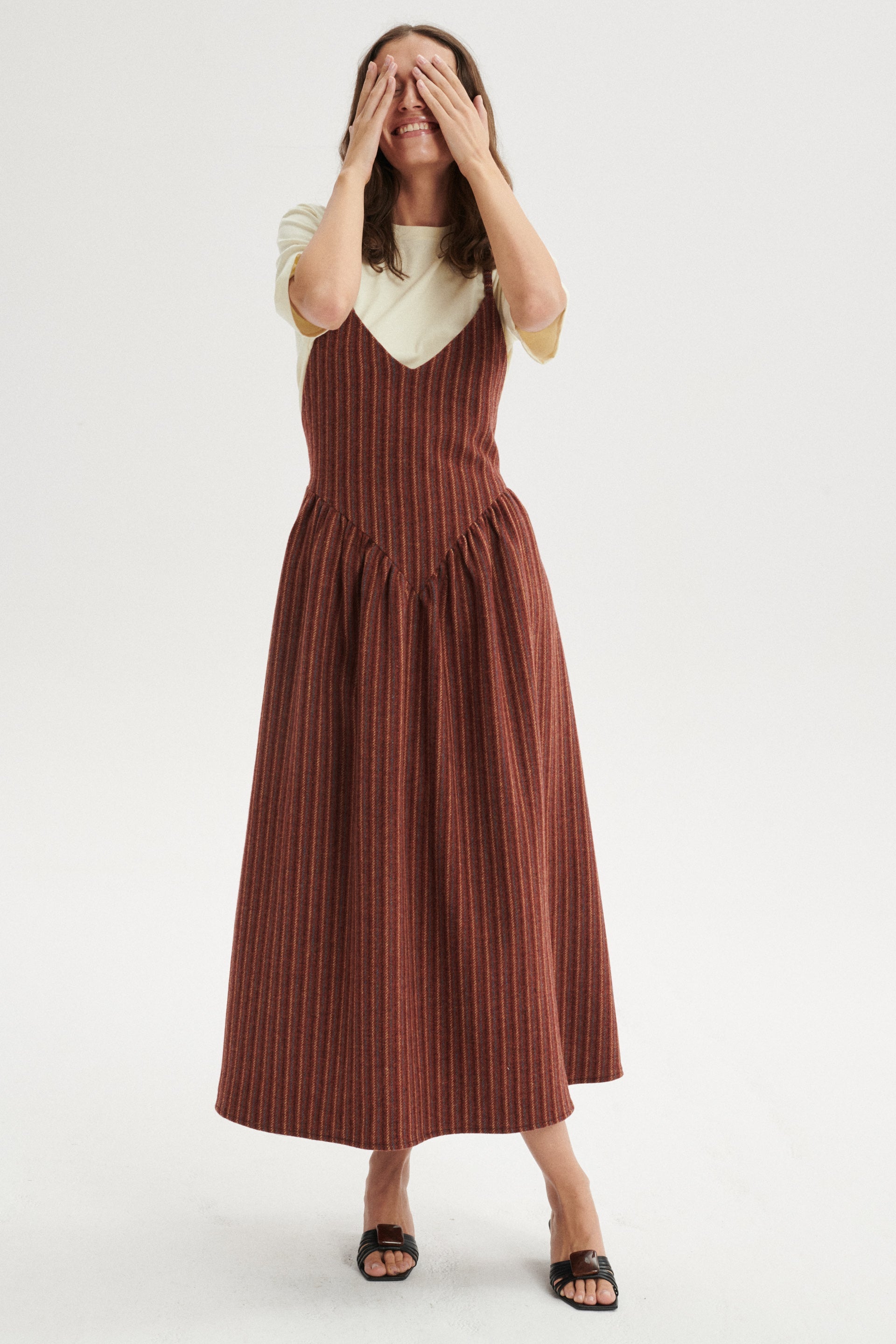 tailored brown dress Cos Tailored Wool Midi Dress