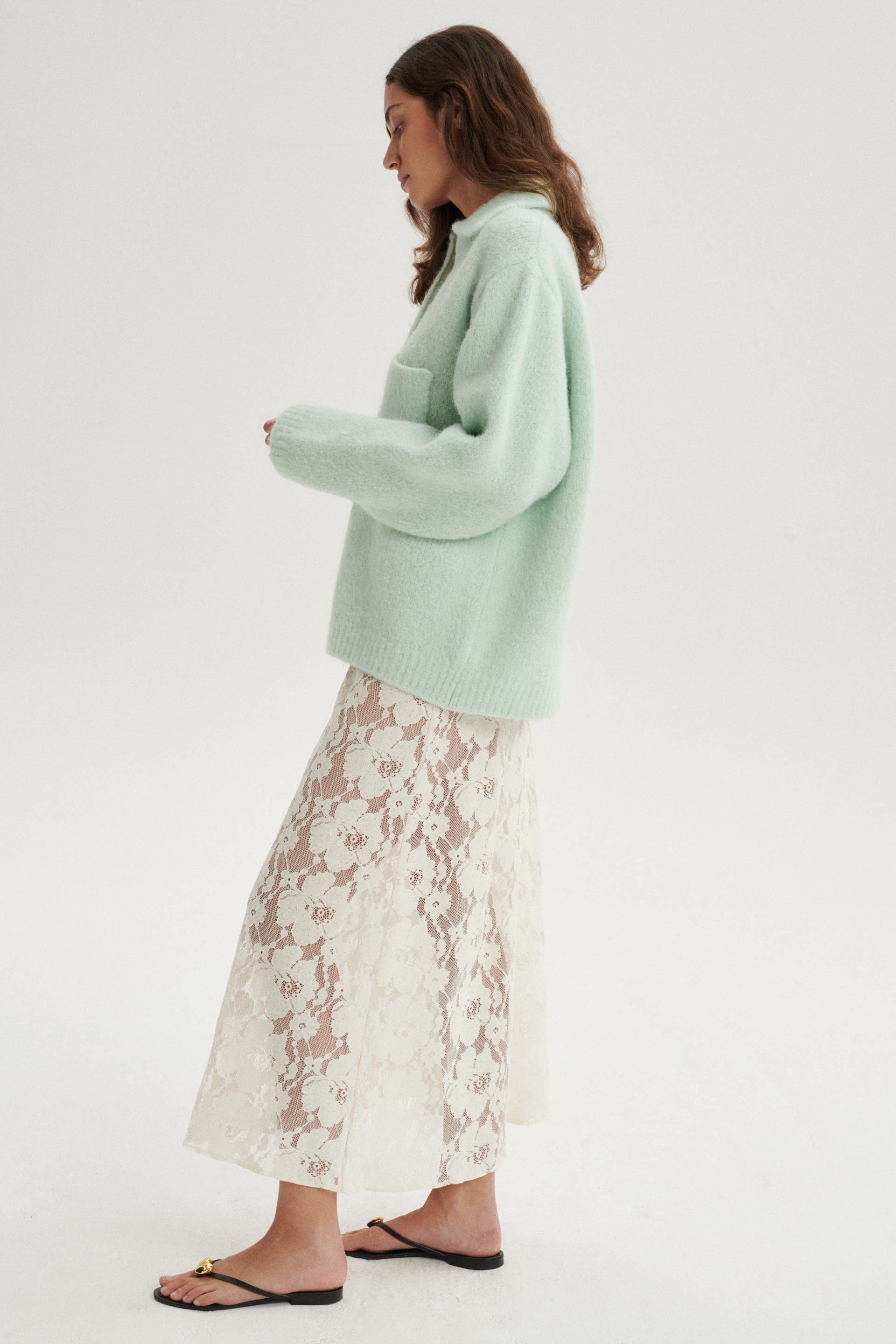 Bernard Maxi Lace Skirt With Detachable Peplum