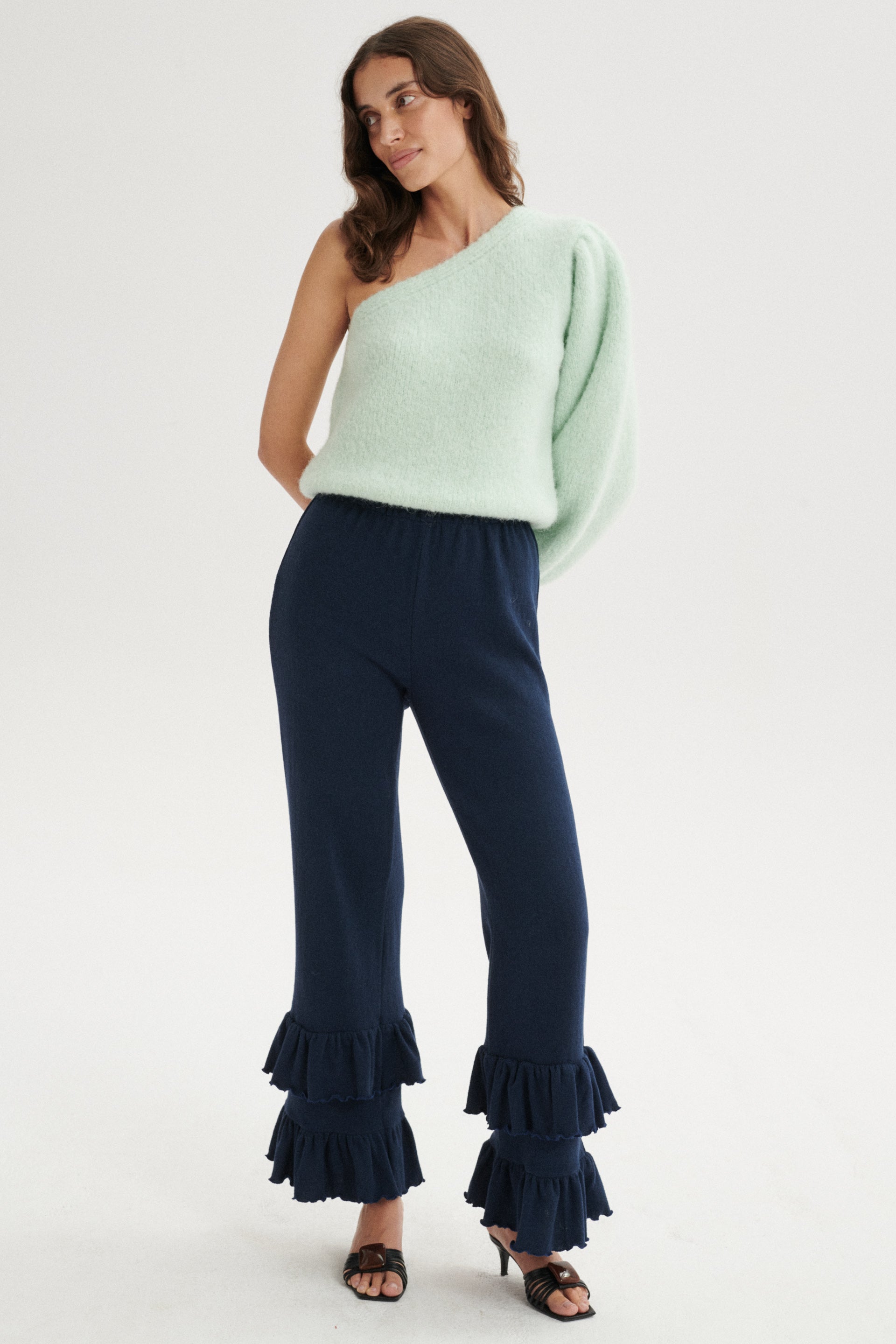Carl Alpaca One-Shoulder Sweater