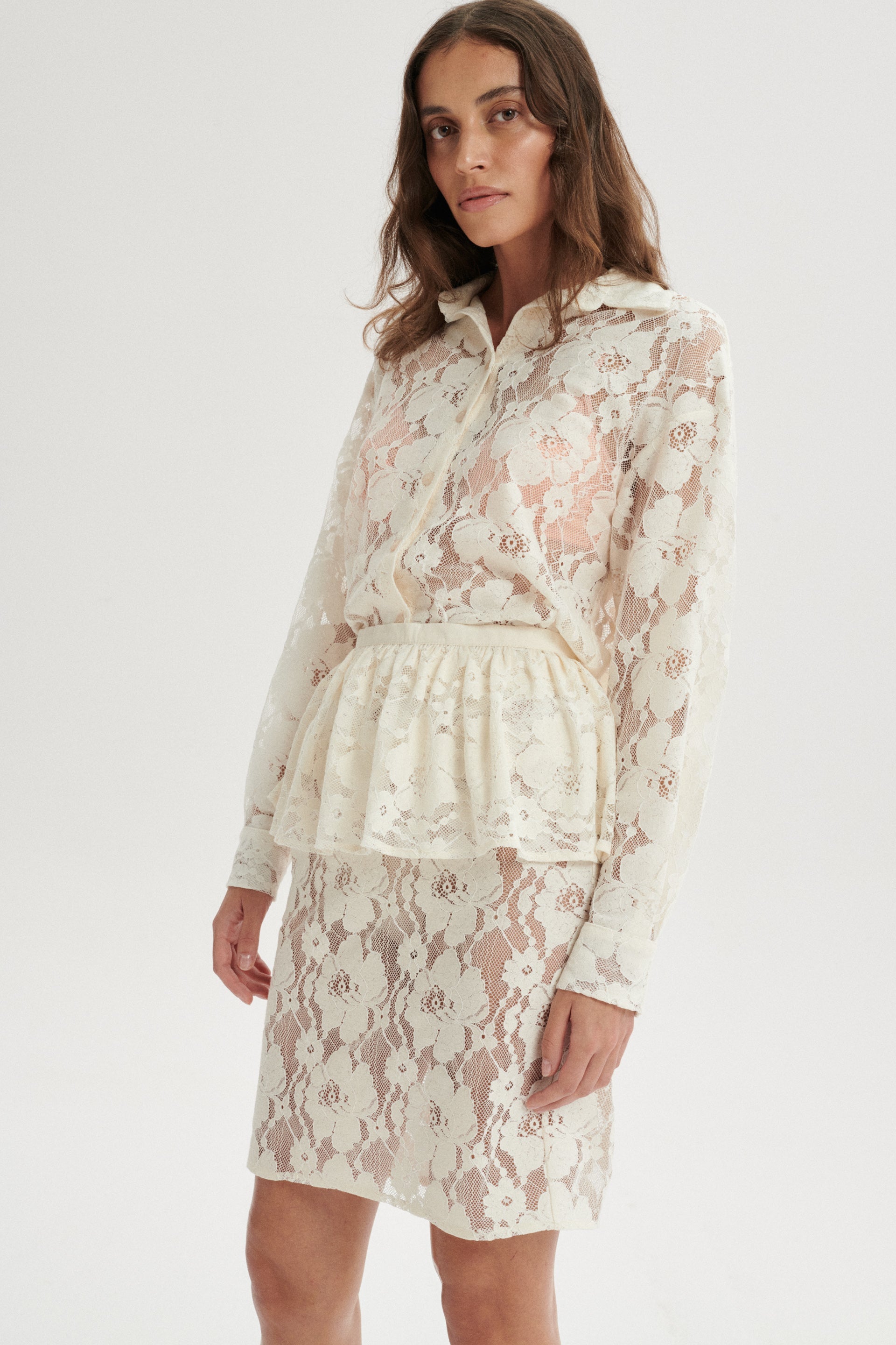 Jules Lace Tie Neck Shirt