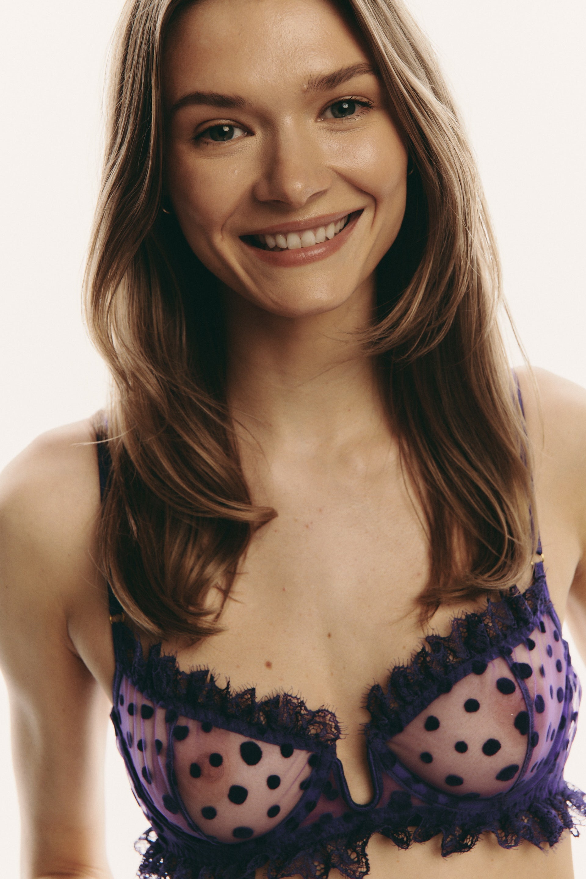 PRUNE U-shaped Underwire Bra with Frills