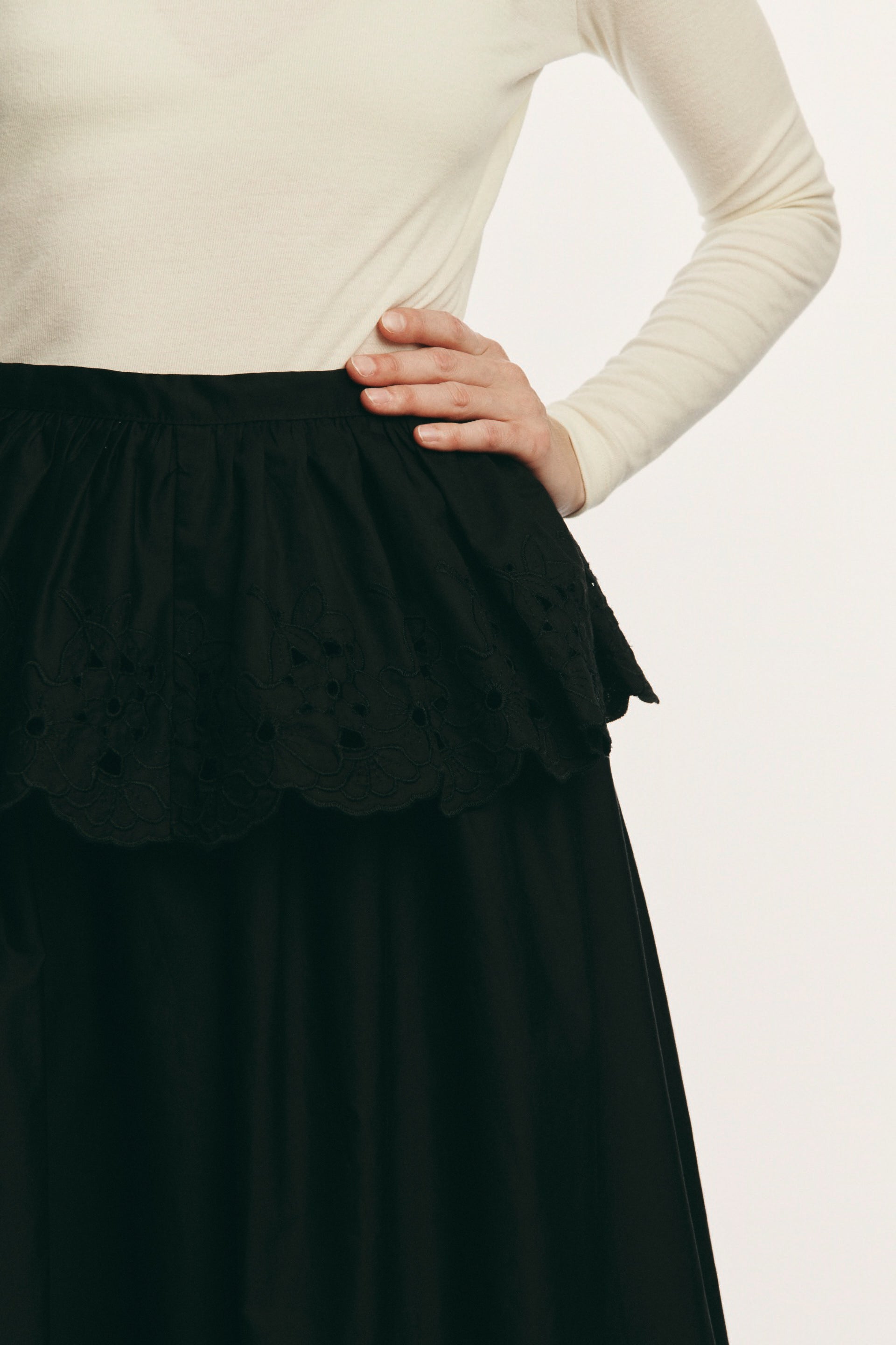 Francisco Skirt with detachable peplum - black