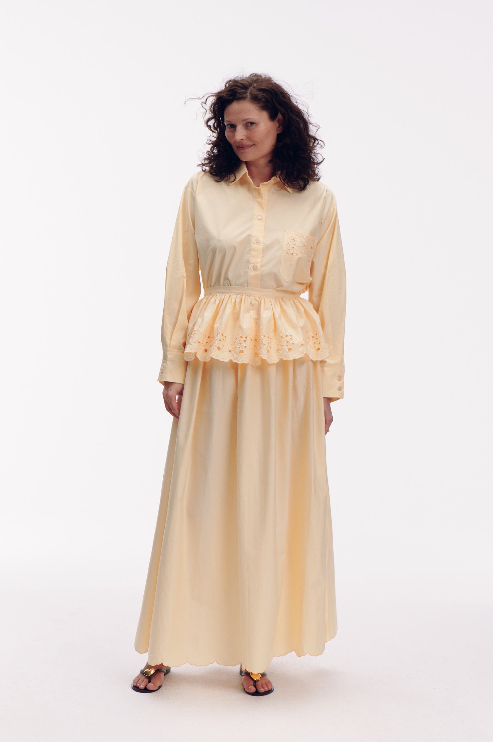 Francisco Skirt with detachable peplum - yellow