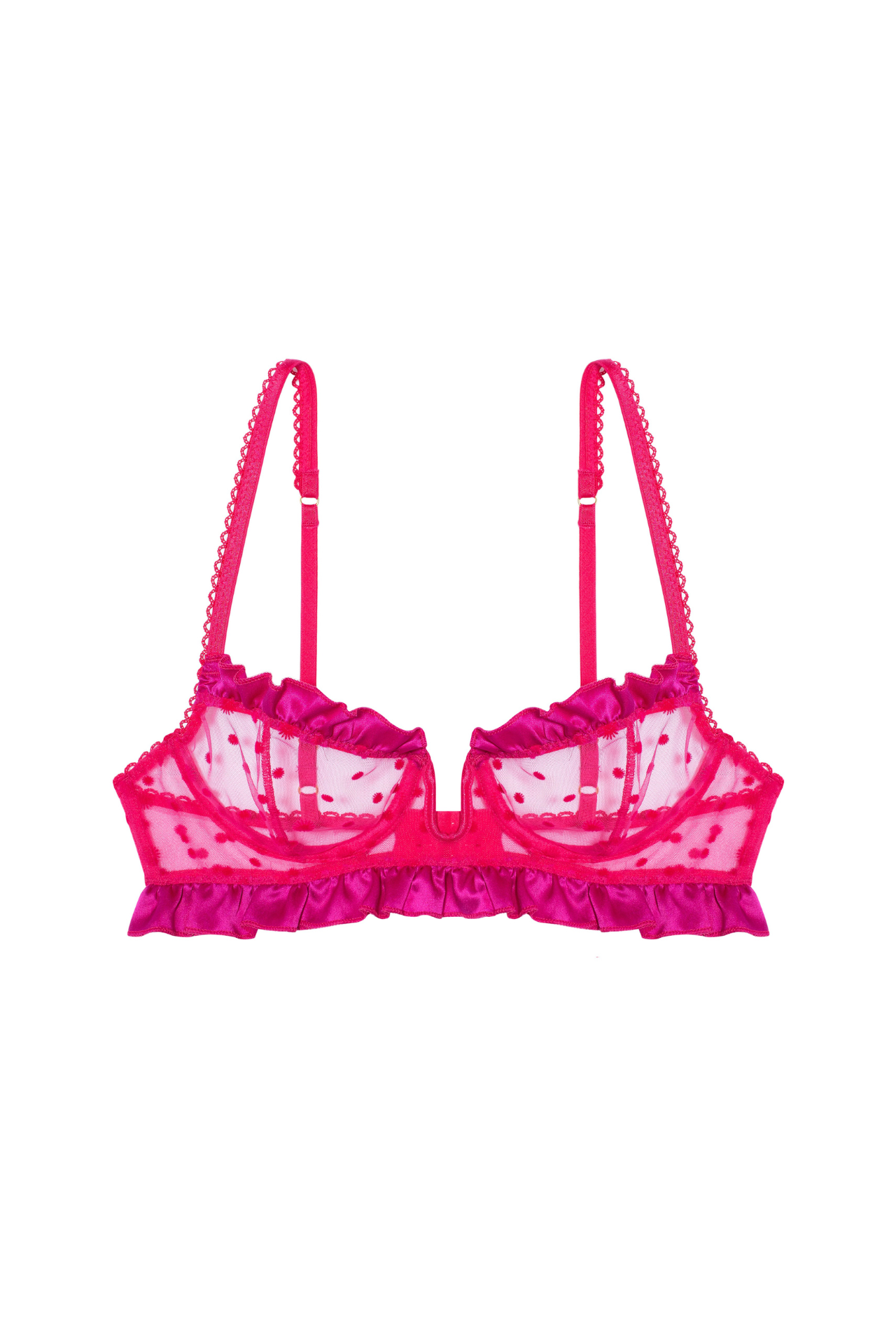 FRAMBOISE Underwire Bra with Frills and Silk – Le Petit Trou USD