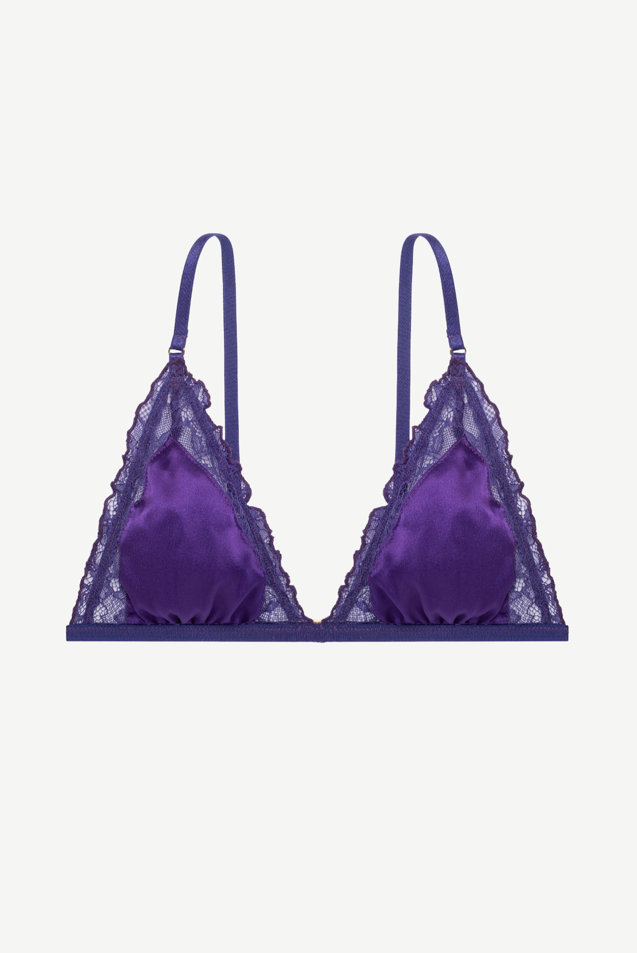 PRUNE Triangle Bra with Lace and Satin