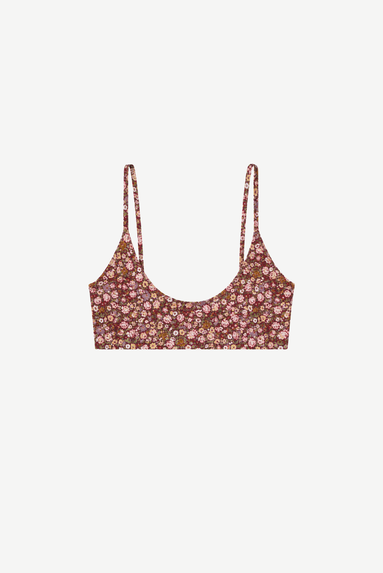 Clovis Floral Cotton Back-Bow Bra Top
