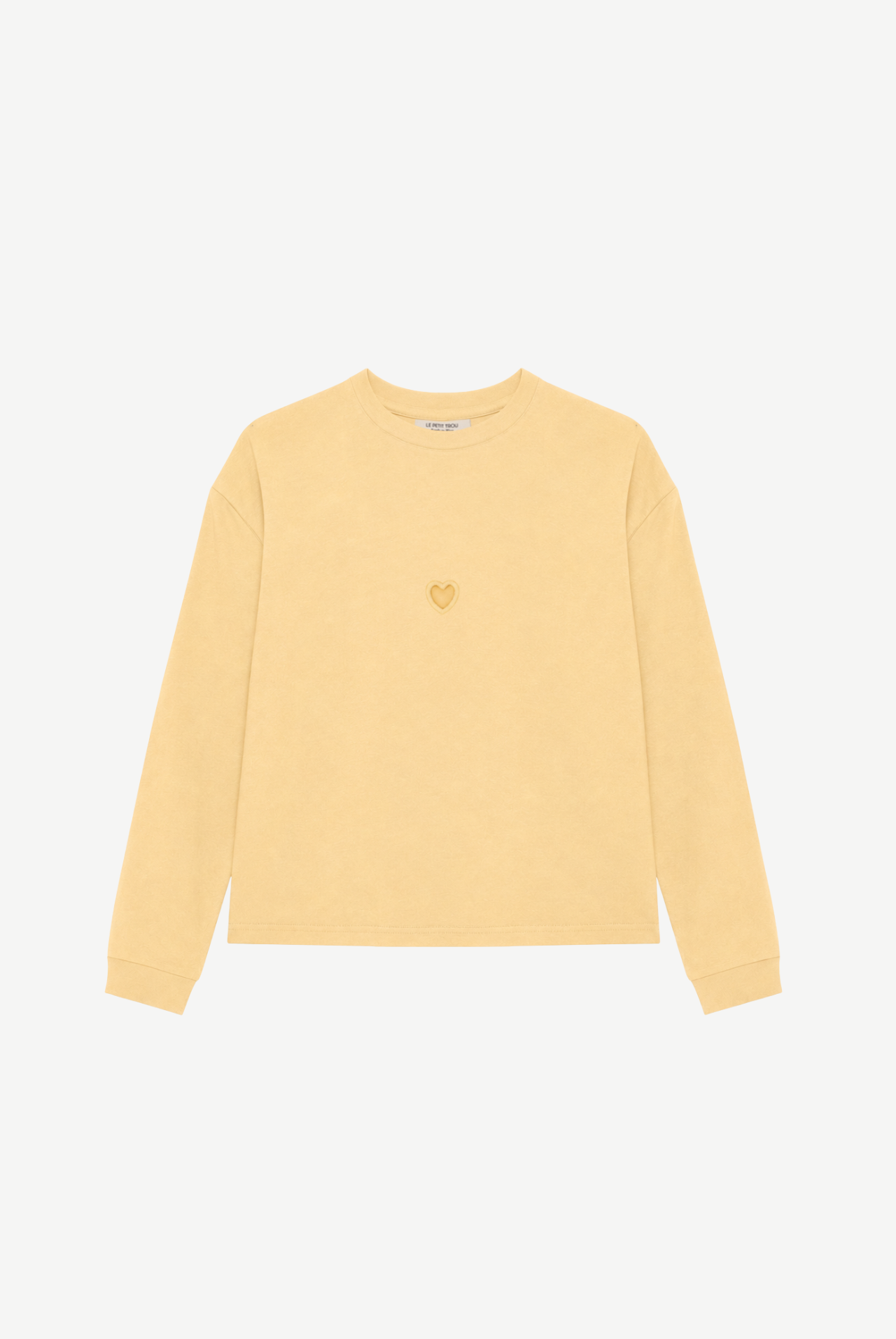 Petit Heart Cotton Longsleeve In Yellow