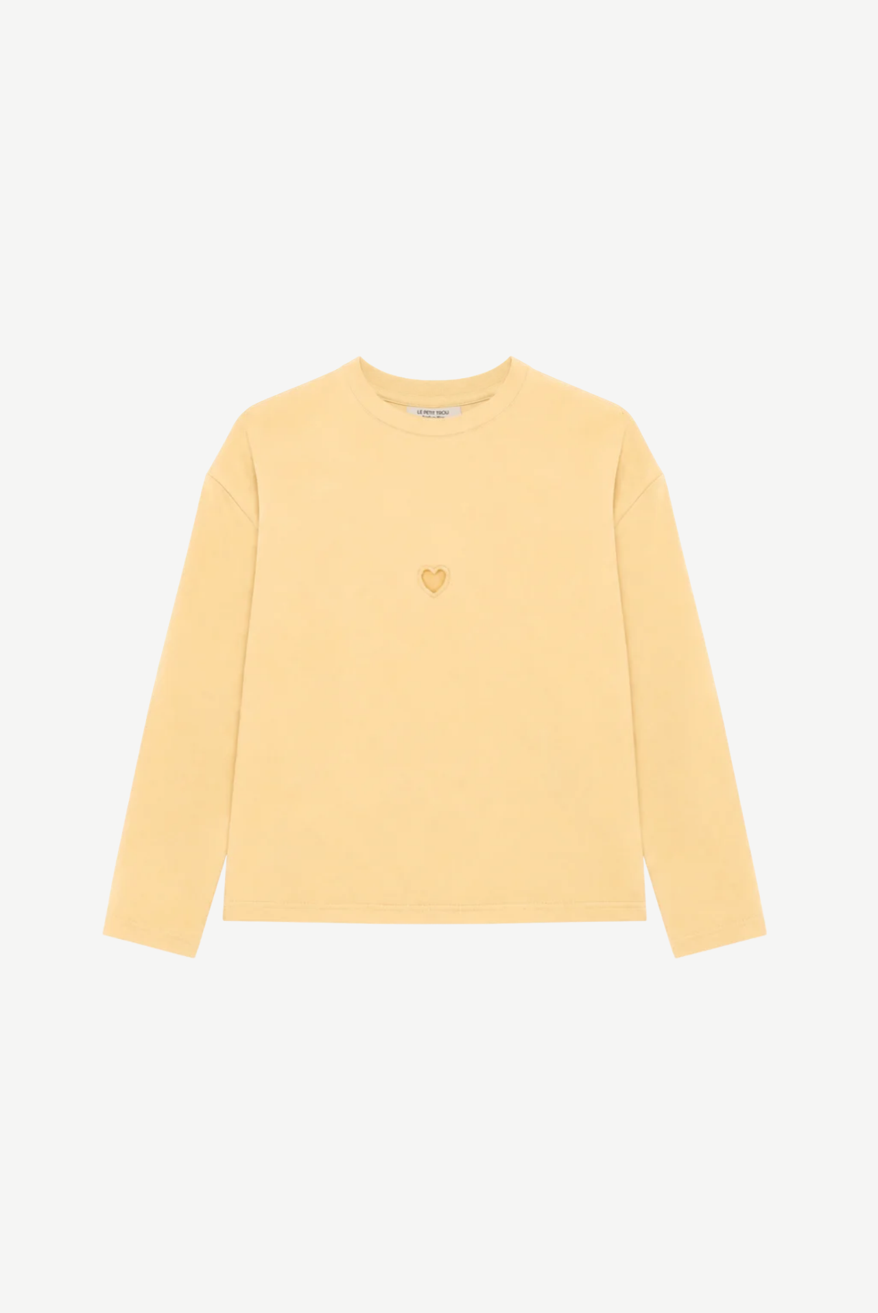 Petit Heart Cotton Longsleeve In Yellow