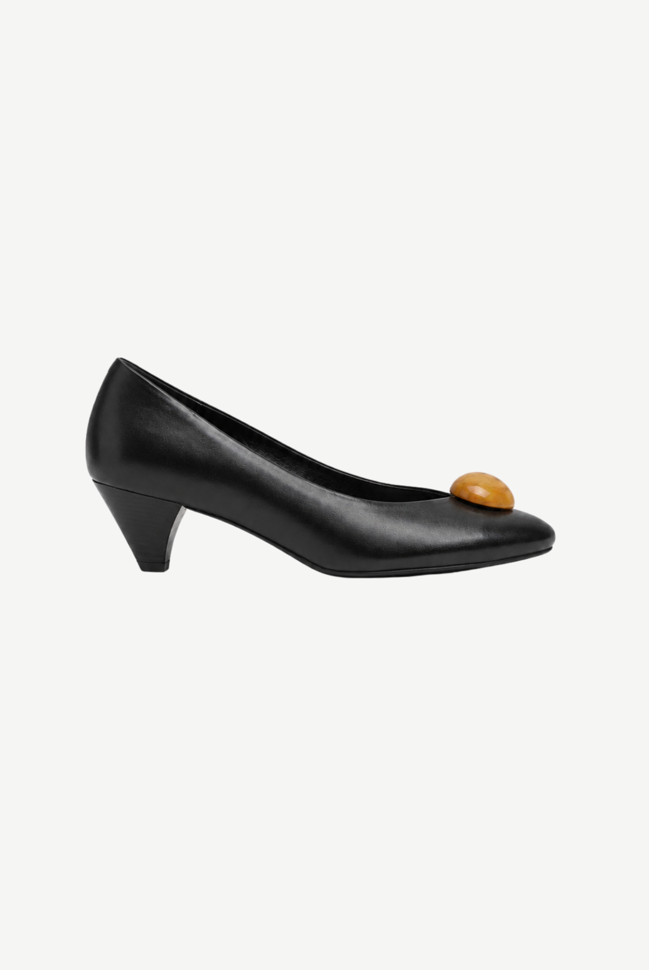 Paul Leather Low-Heel Pumps
