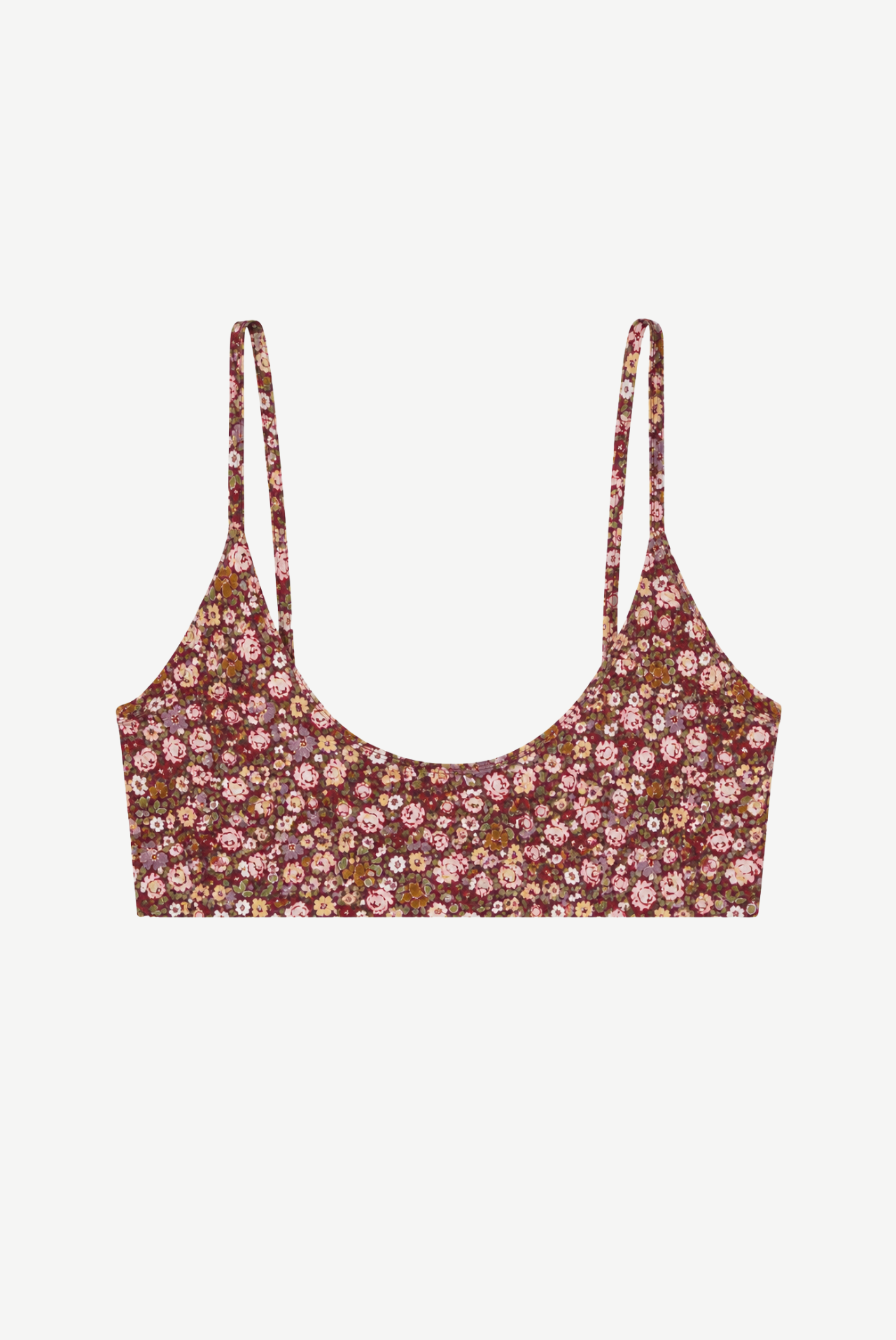 Clovis Floral Cotton Back-Bow Bra Top