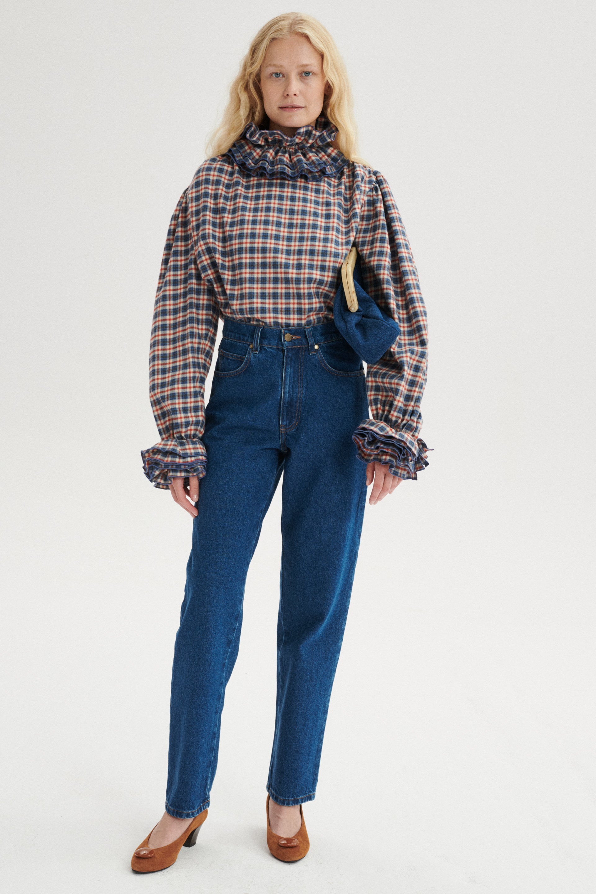 Malo Checked Shirt With Frills