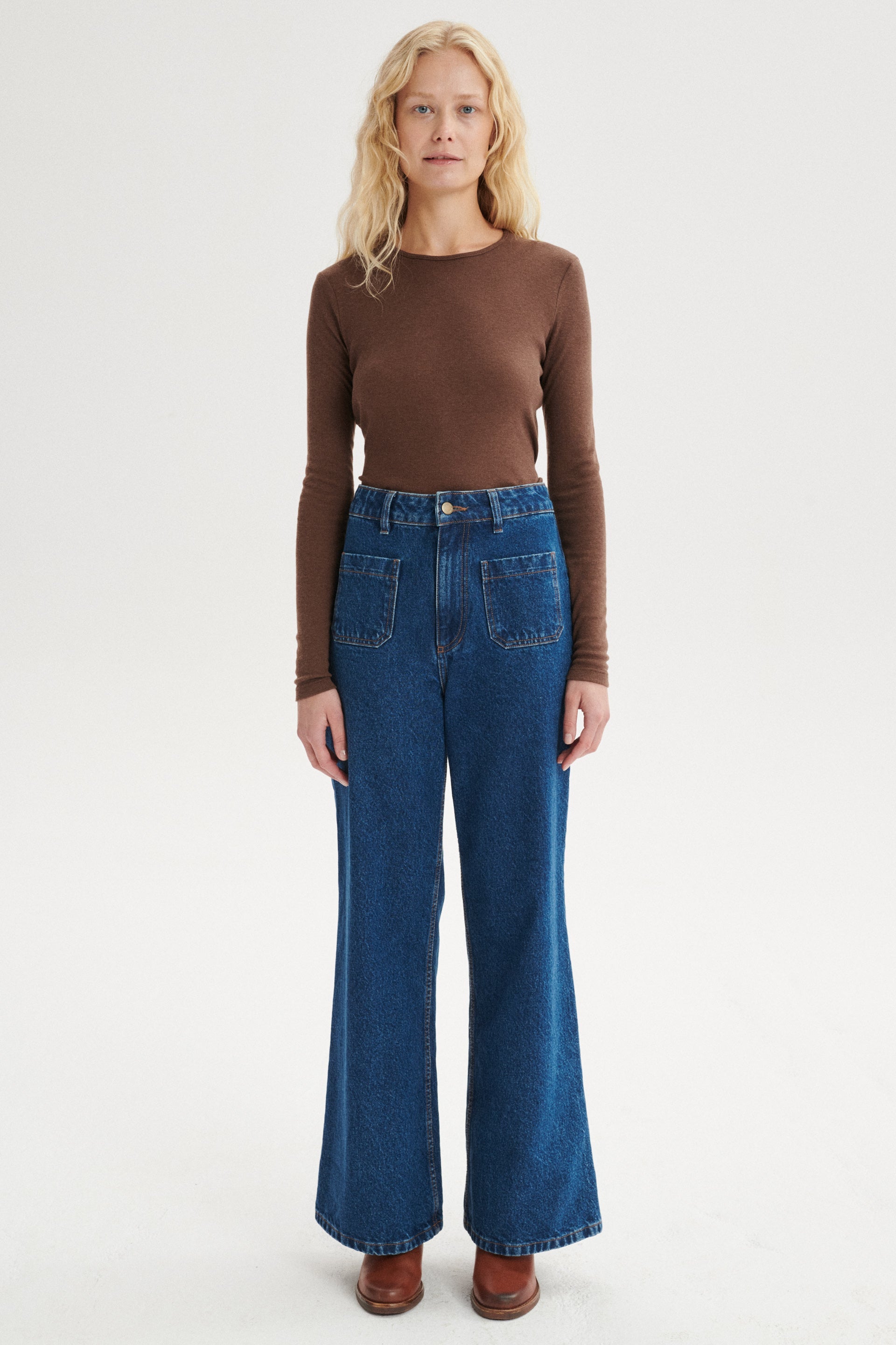 Patrick High-Rise Flared Jeans With Front Pockets