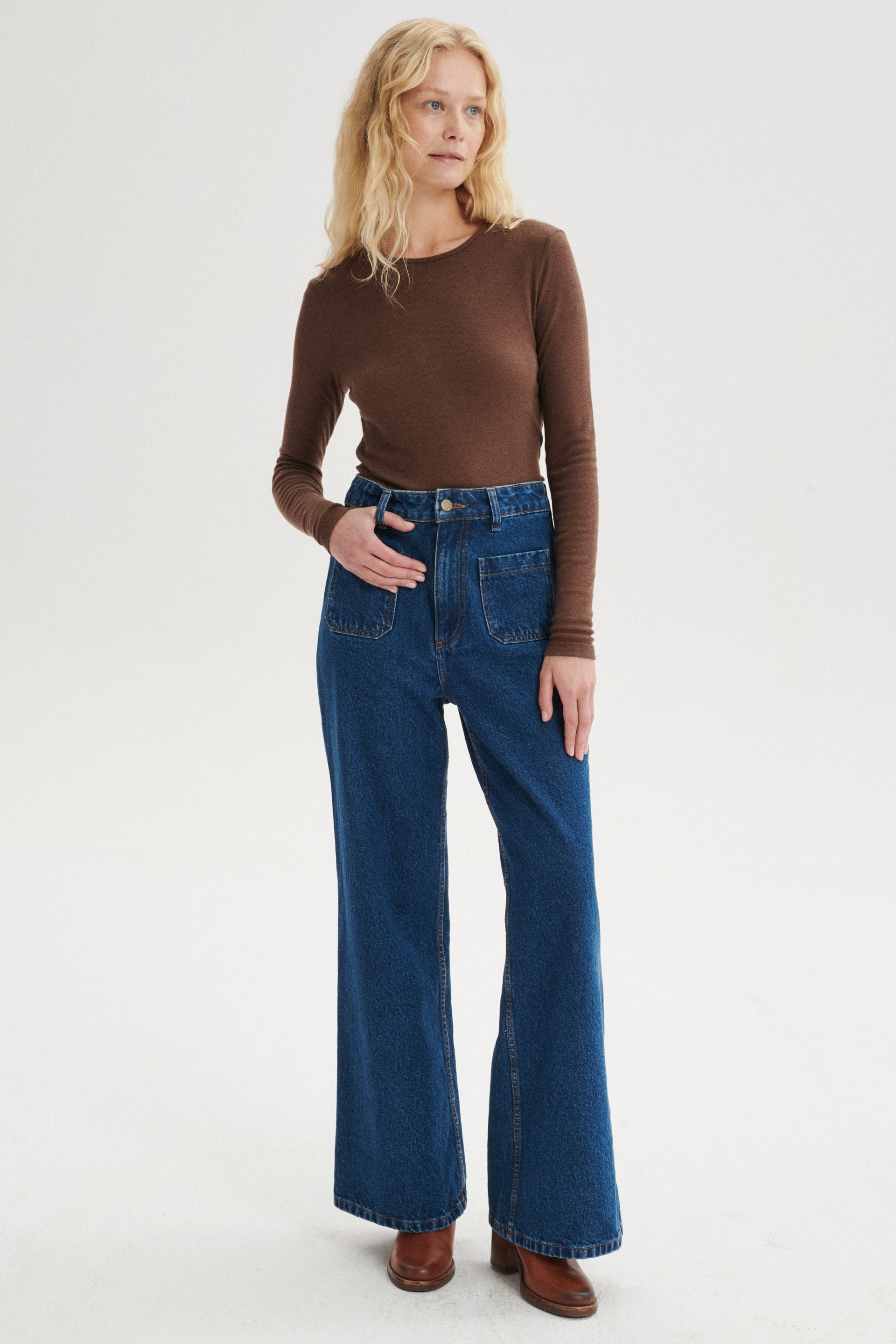 Patrick High-Rise Flared Jeans With Front Pockets