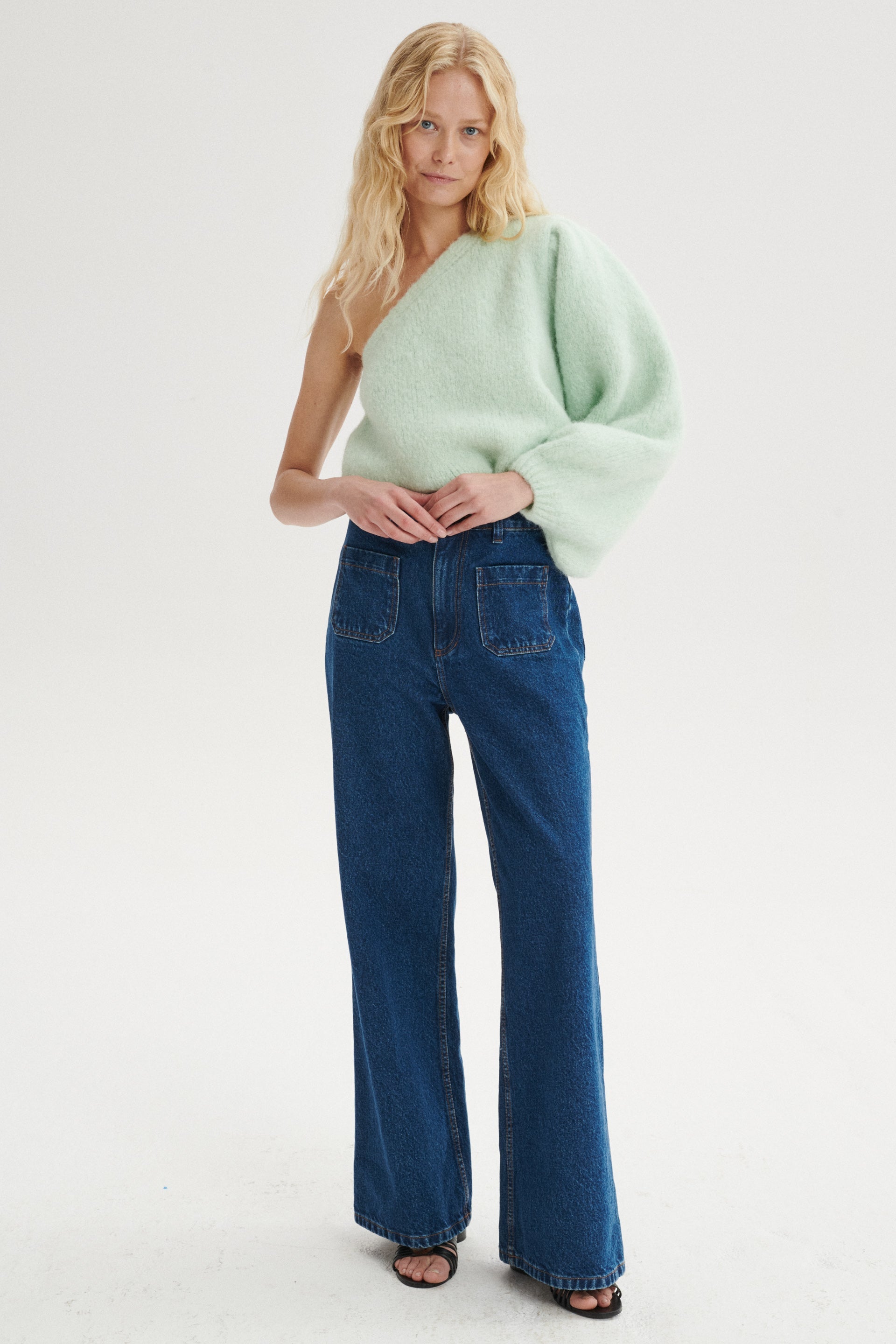 Carl Alpaca One-Shoulder Sweater