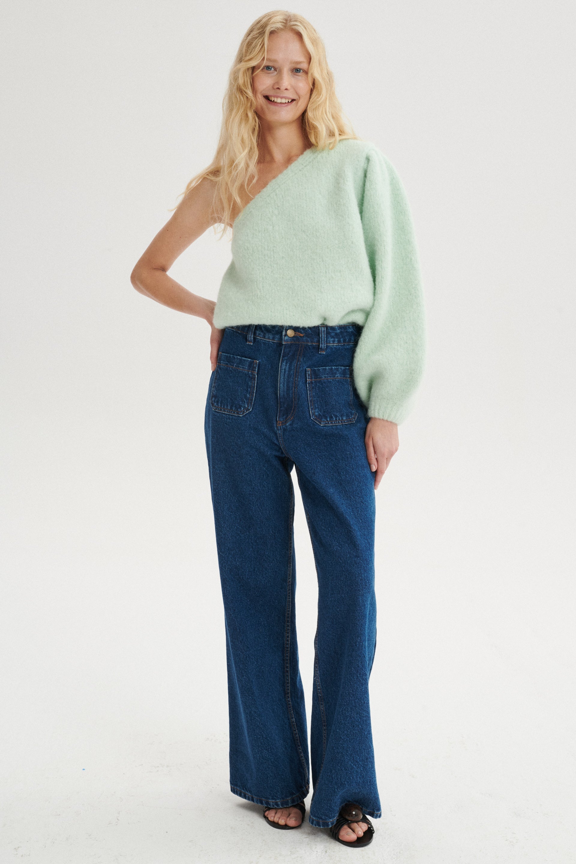 Carl Alpaca One-Shoulder Sweater
