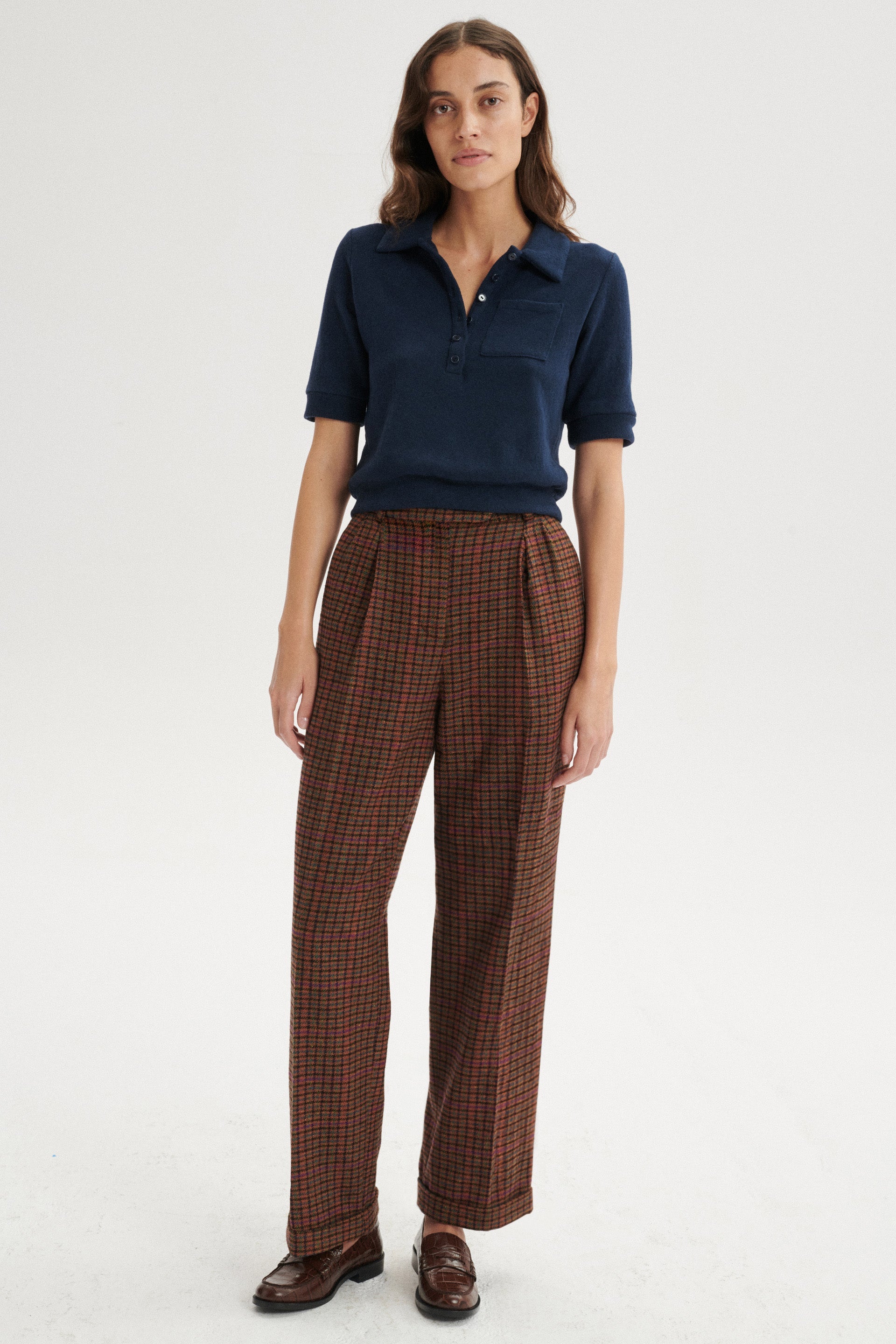Miki High-Waist Pleated Wool Trousers