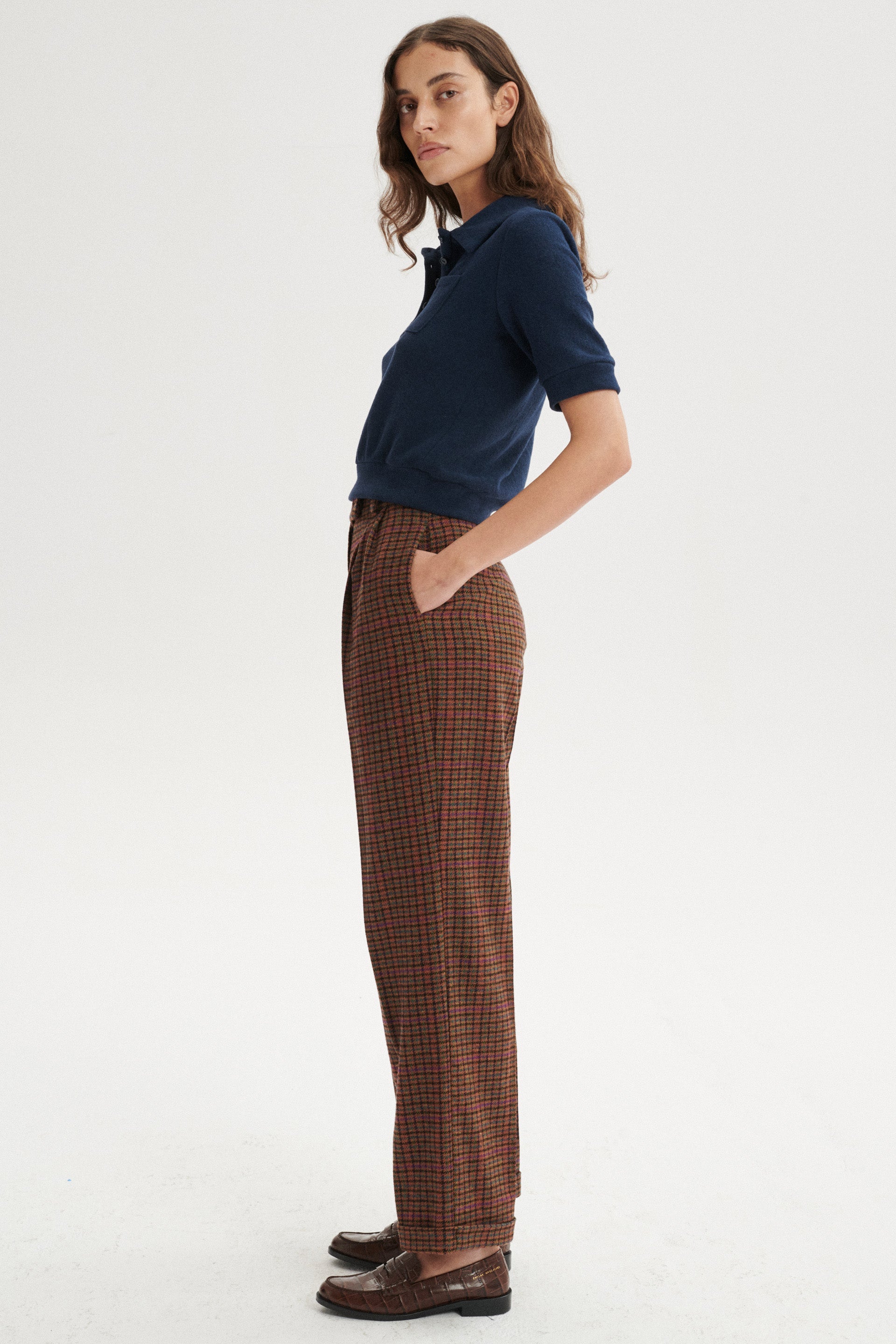 Miki High-Waist Pleated Wool Trousers