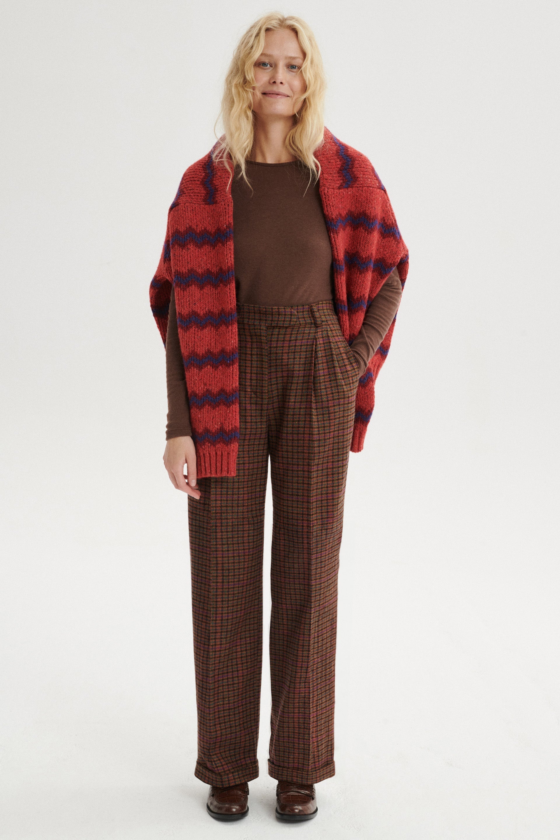 Miki High-Waist Pleated Wool Trousers