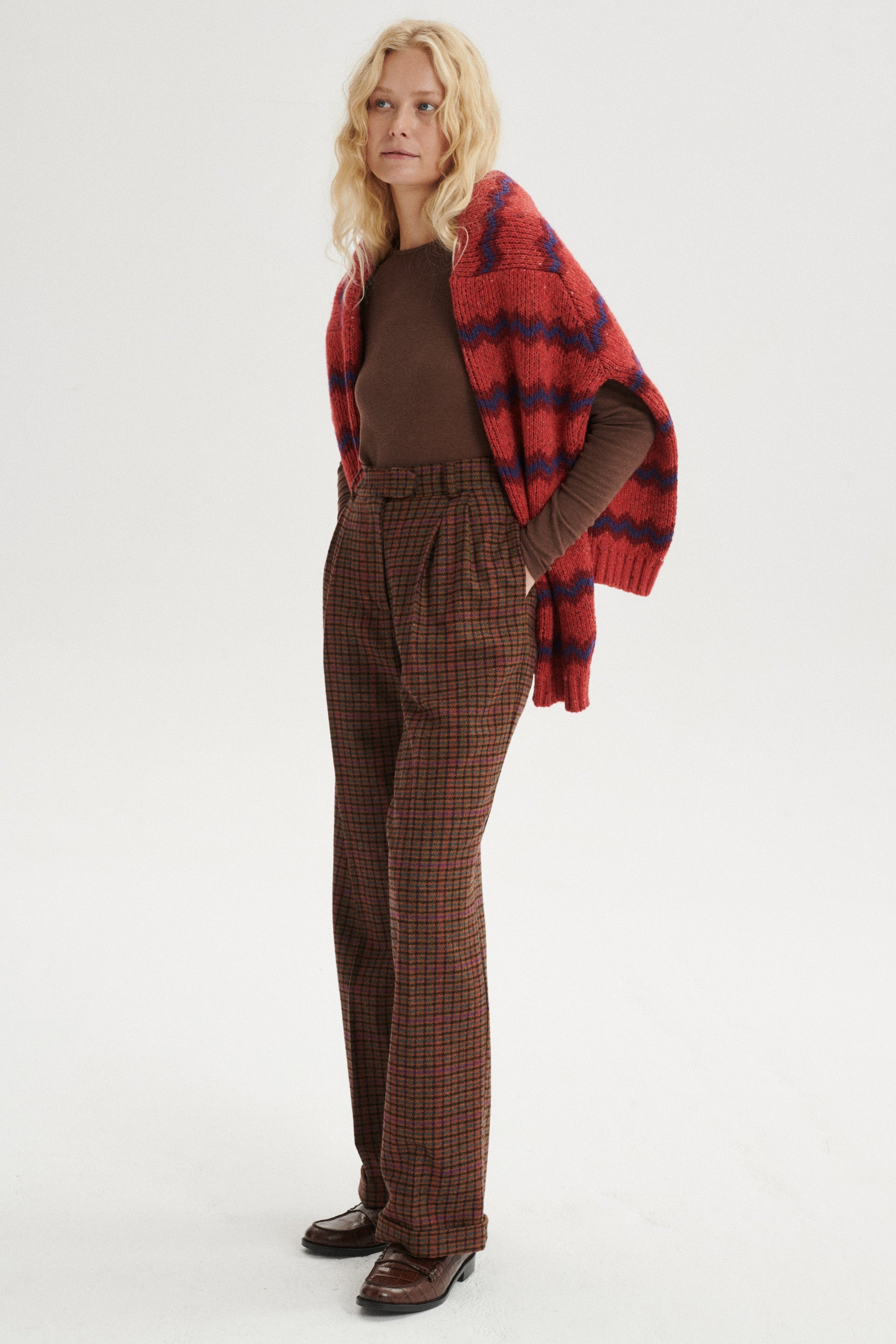 Miki High-Waist Pleated Wool Trousers