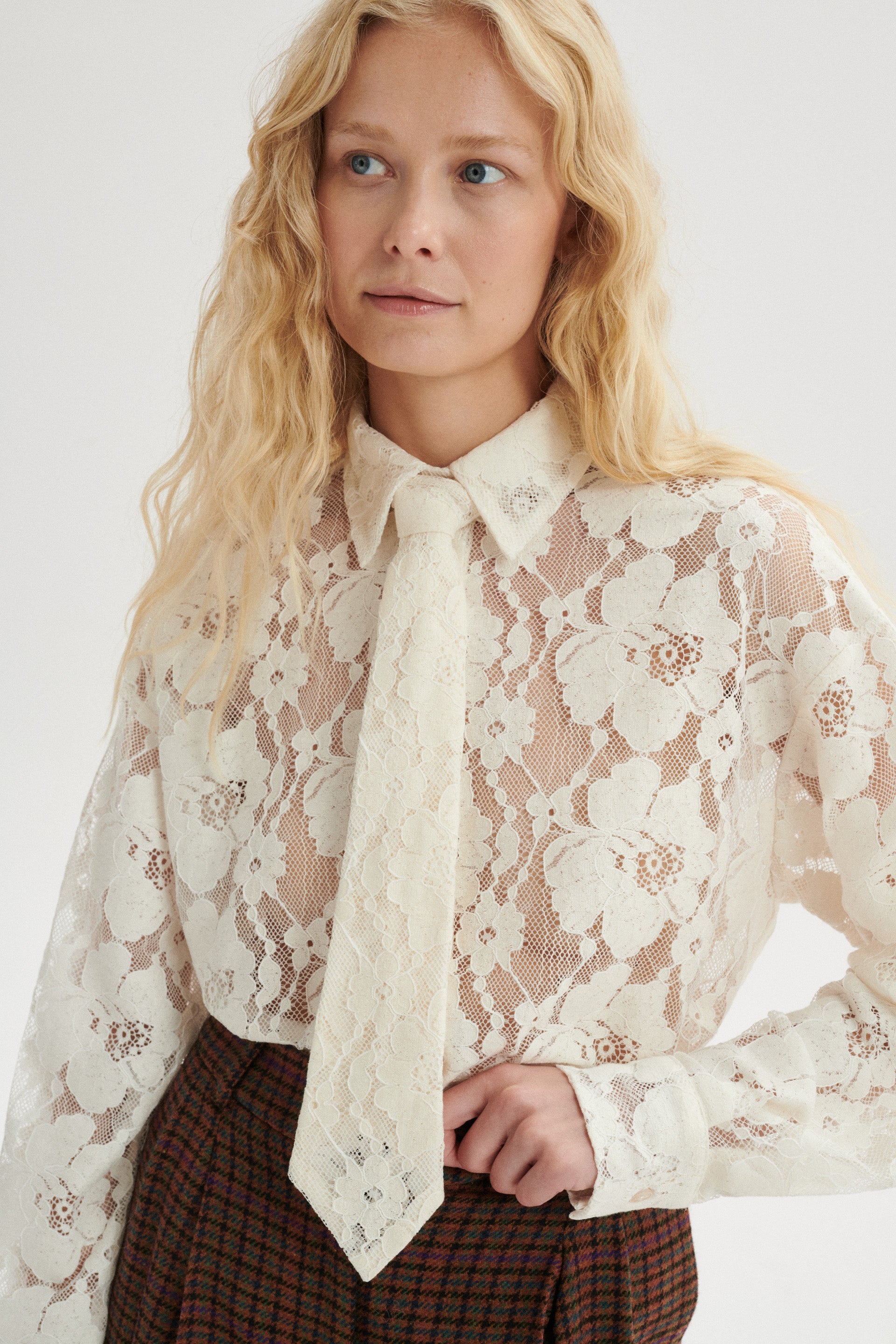 Jules Lace Tie Neck Shirt