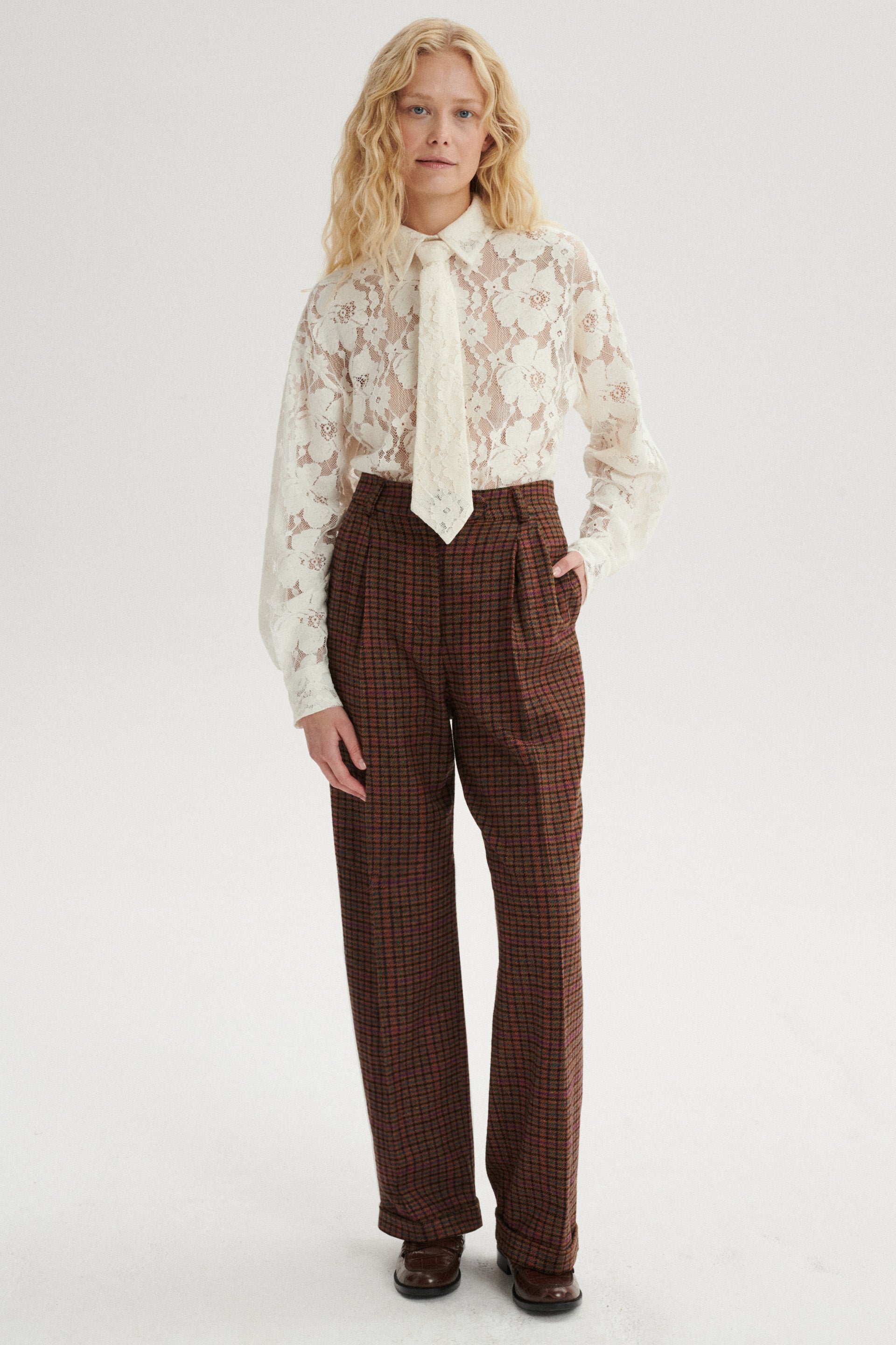 Miki High-Waist Pleated Wool Trousers