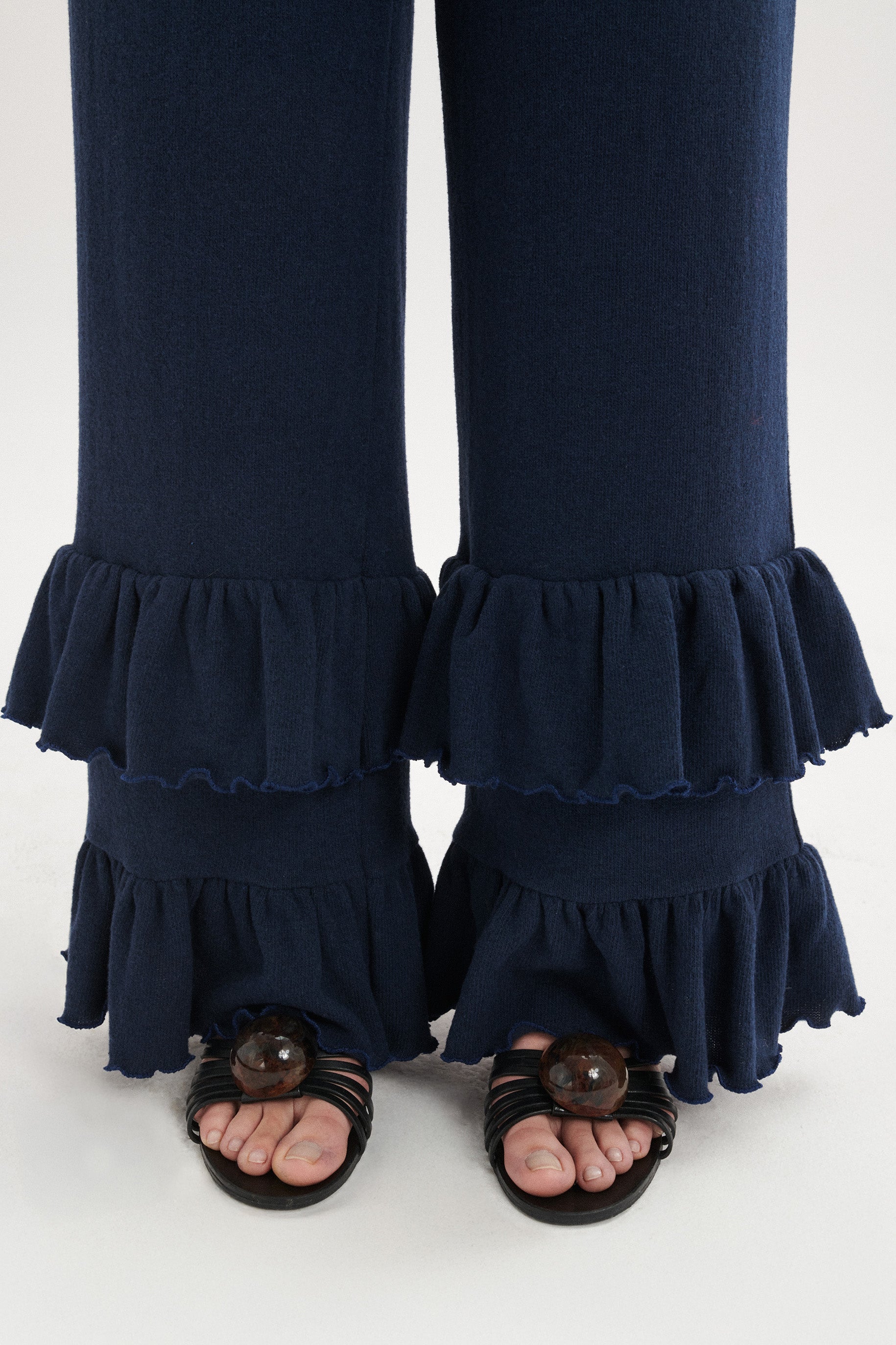 Malone Brushed Cotton Trousers - navy blue