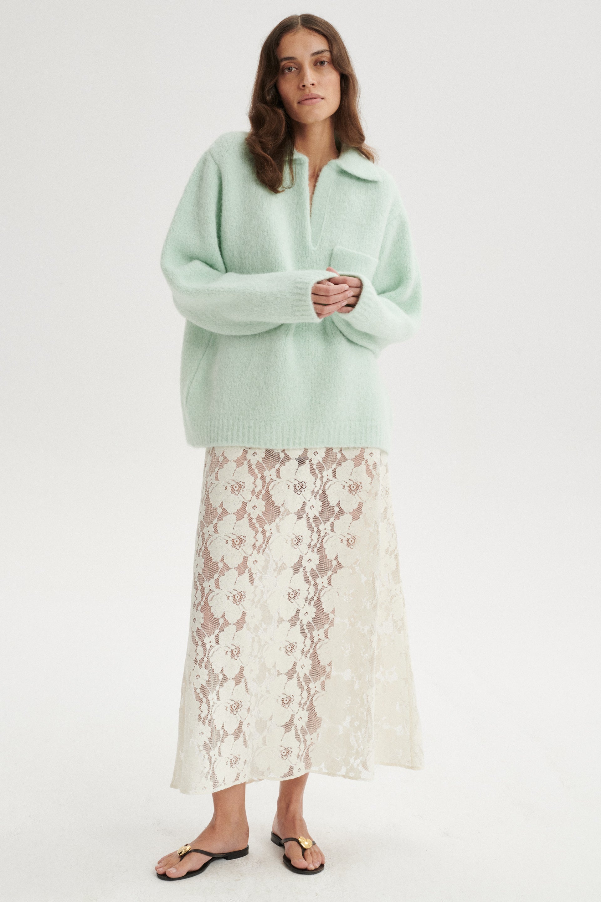 Bernard Maxi Lace Skirt With Detachable Peplum