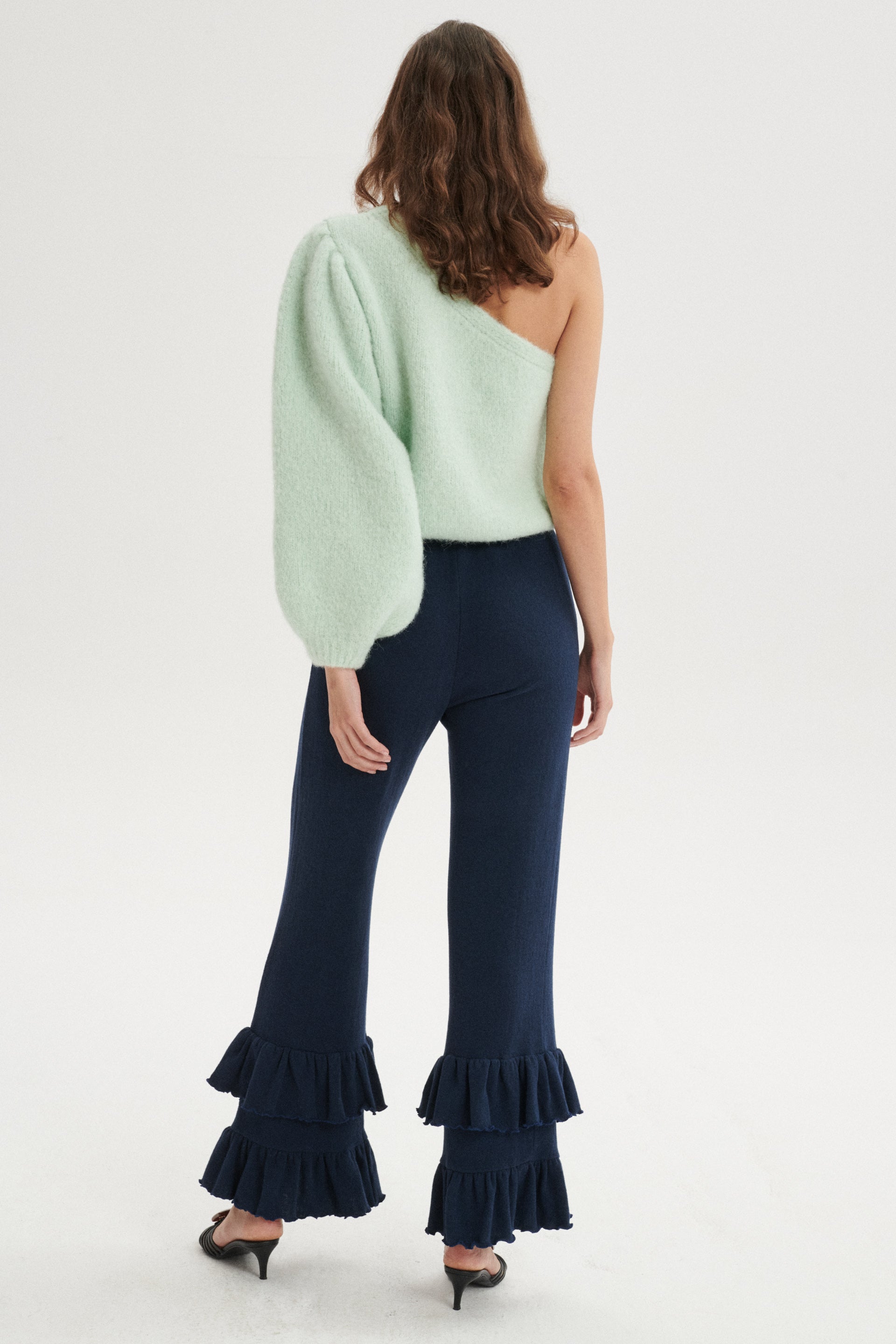 Malone Brushed Cotton Trousers - navy blue