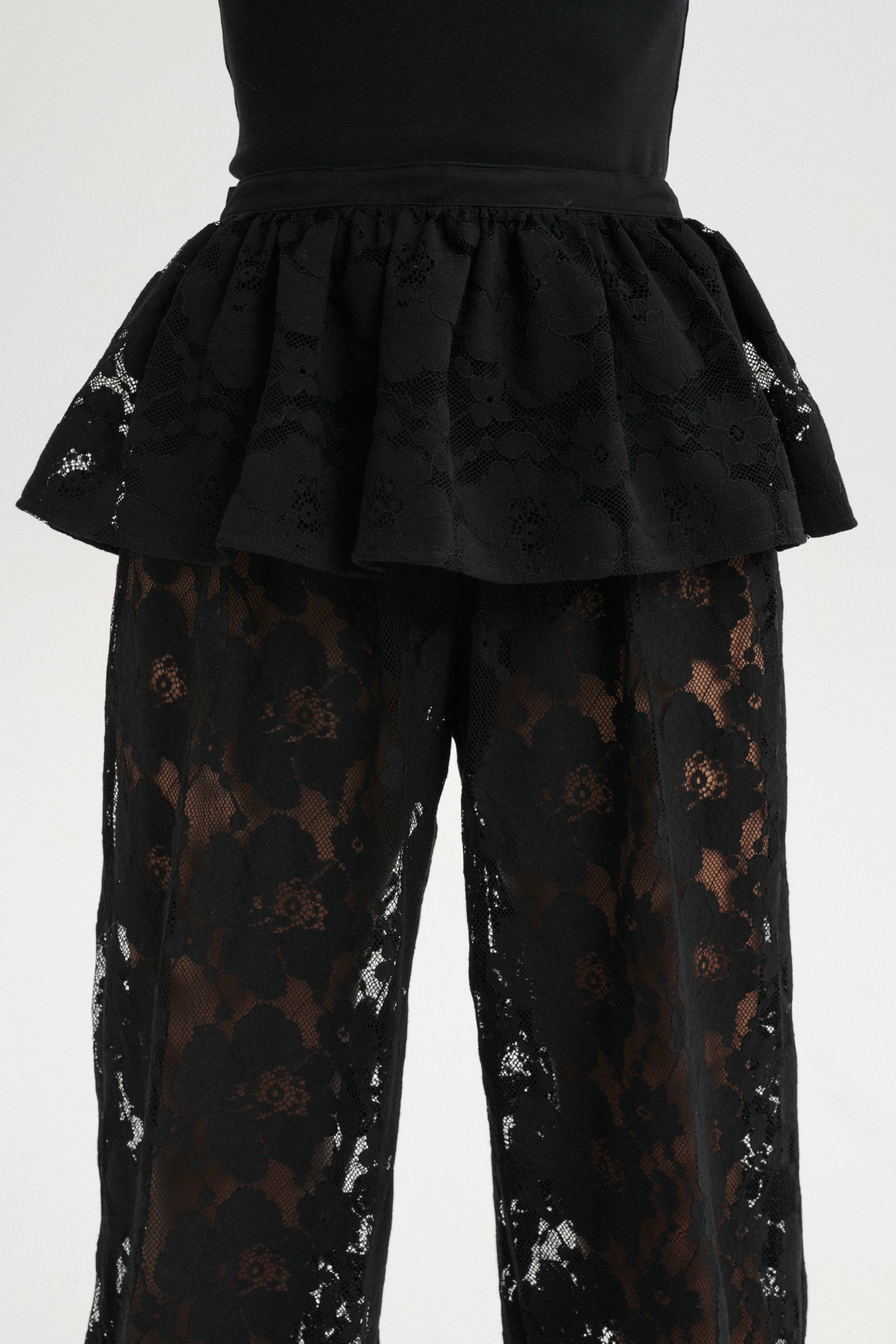 Eden Baloon Pants With Detachable Peplum - black