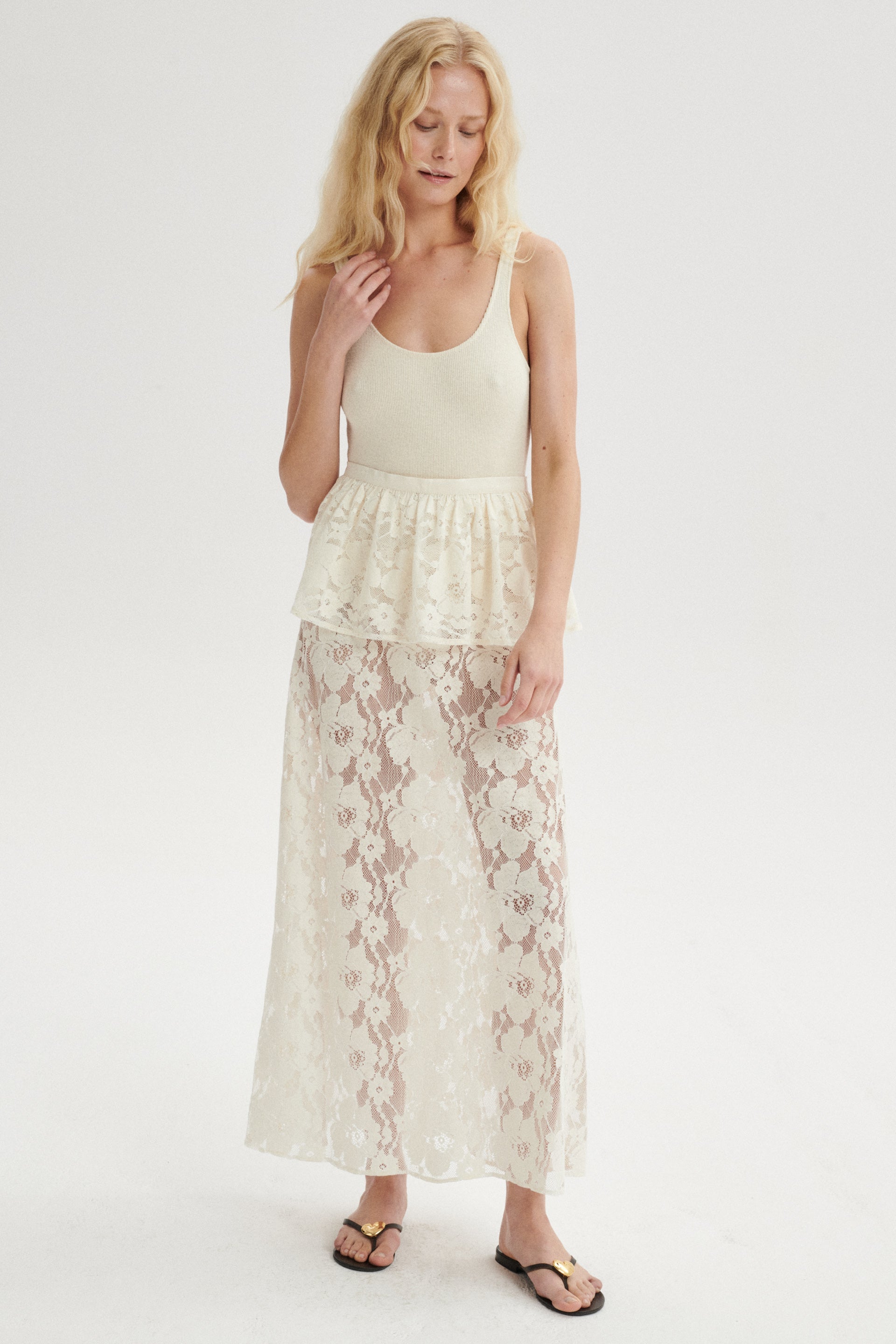 Bernard Maxi Lace Skirt With Detachable Peplum