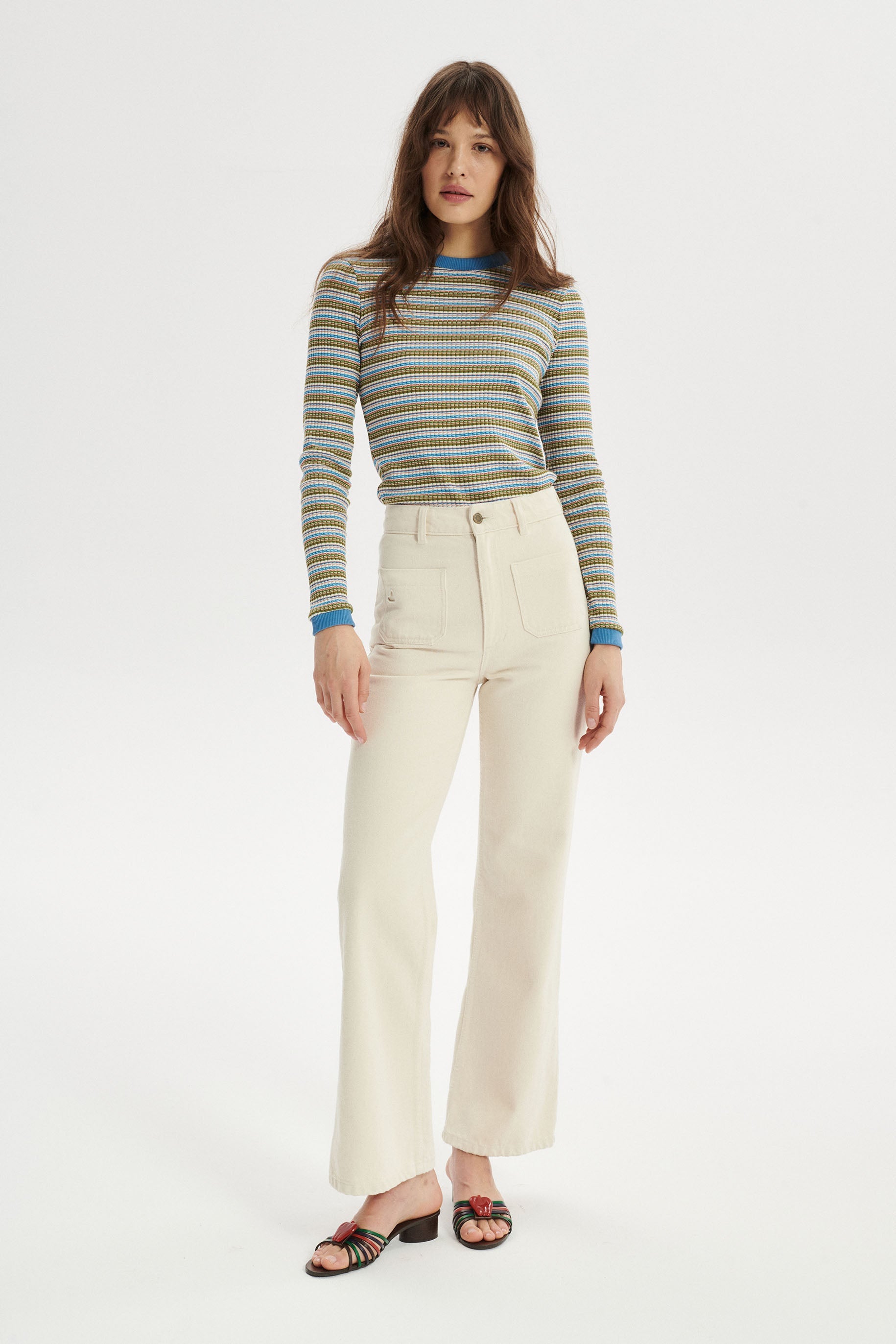 Florian High-Rise Flared Jeans With Front Pockets