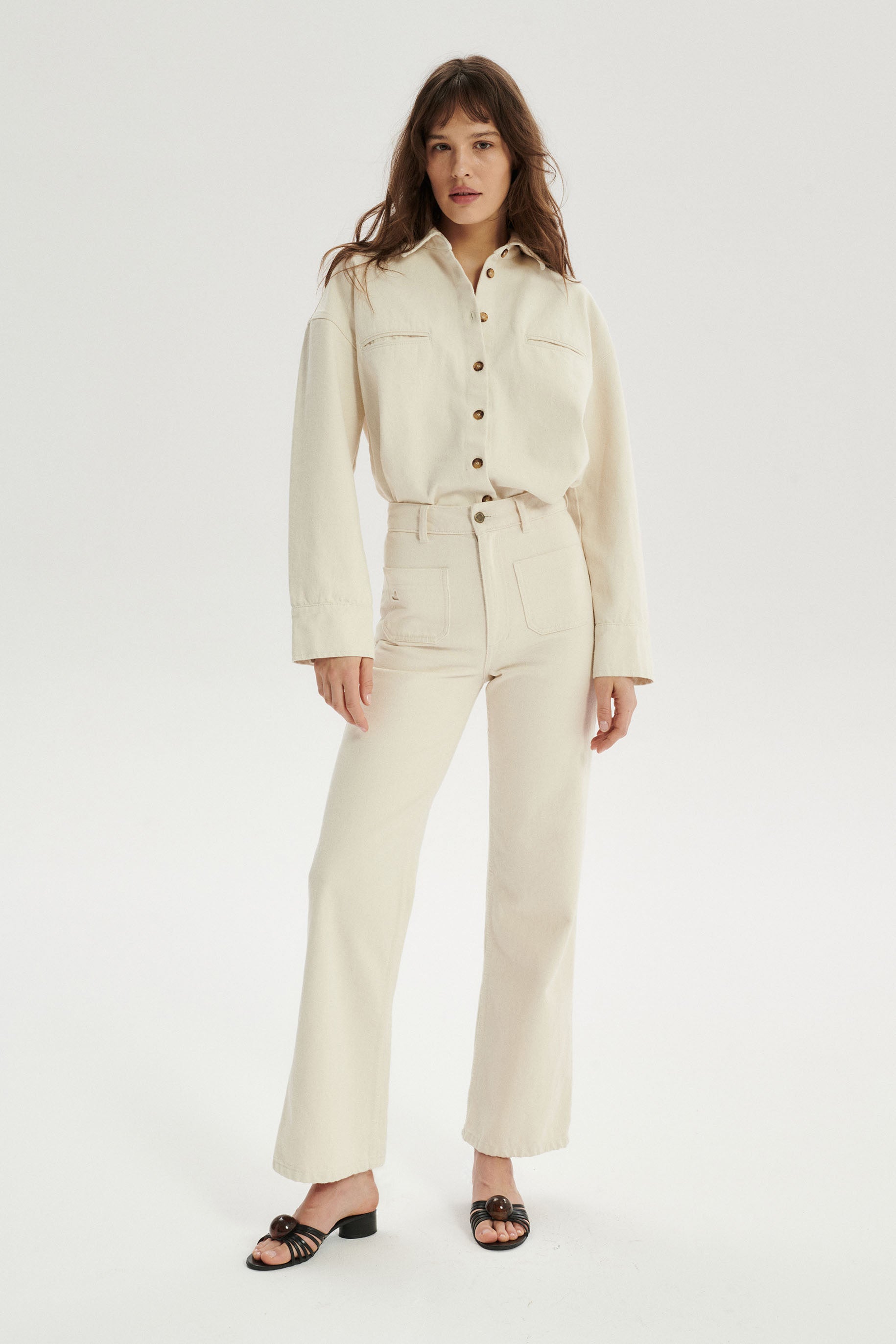 Florian High-Rise Flared Jeans With Front Pockets