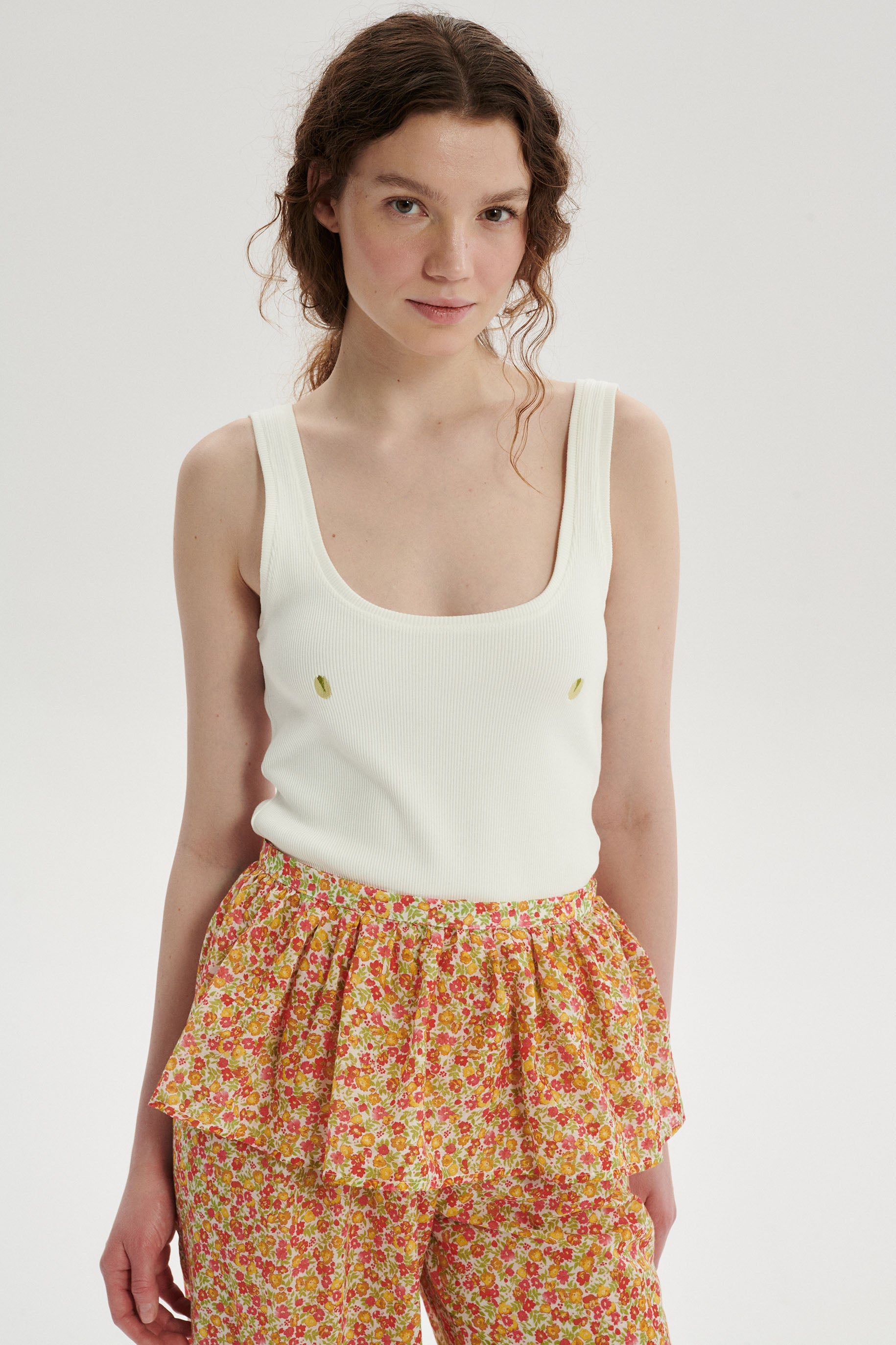 Eden Lace Baloon Pants With Detachable Peplum - orange