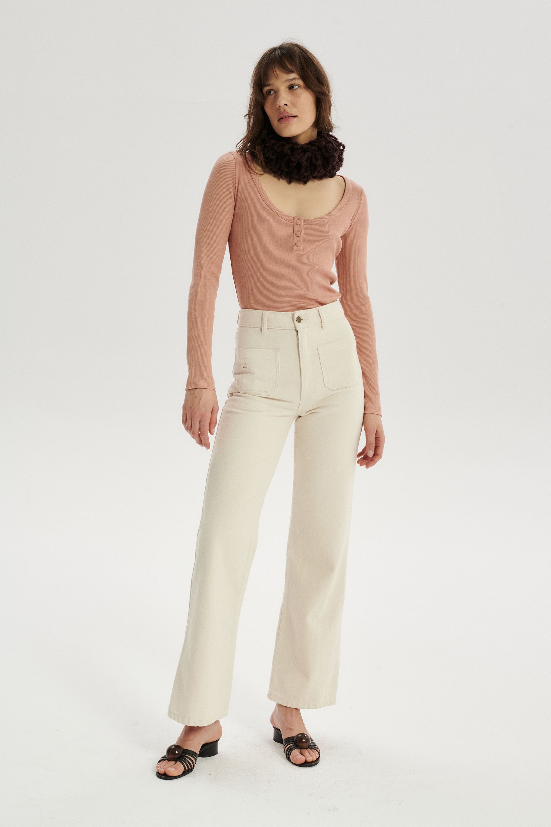 Loic Longsleeve in Ribbed Mercerized Cotton