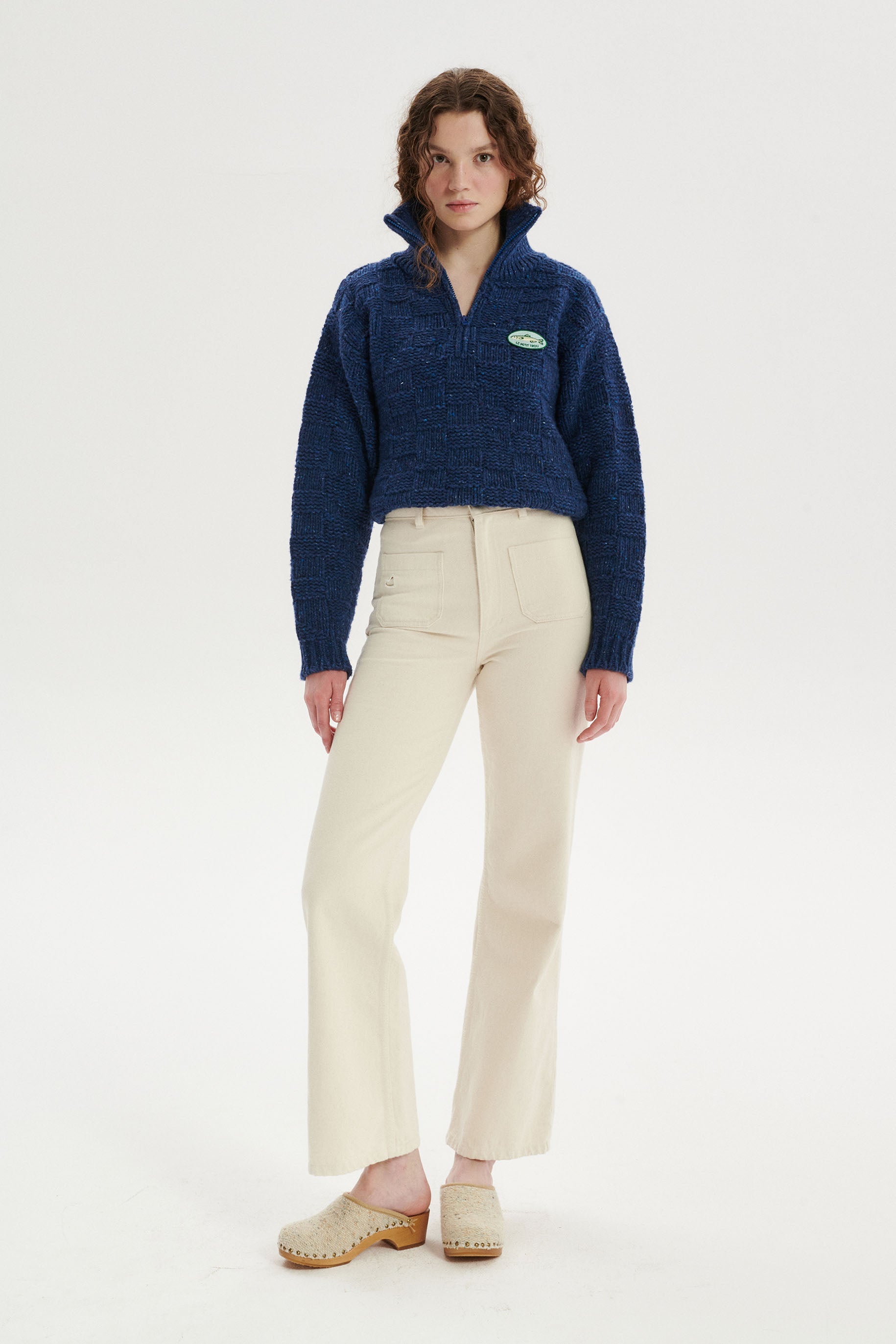 Alan Textured Wool Half-Zip Sweater