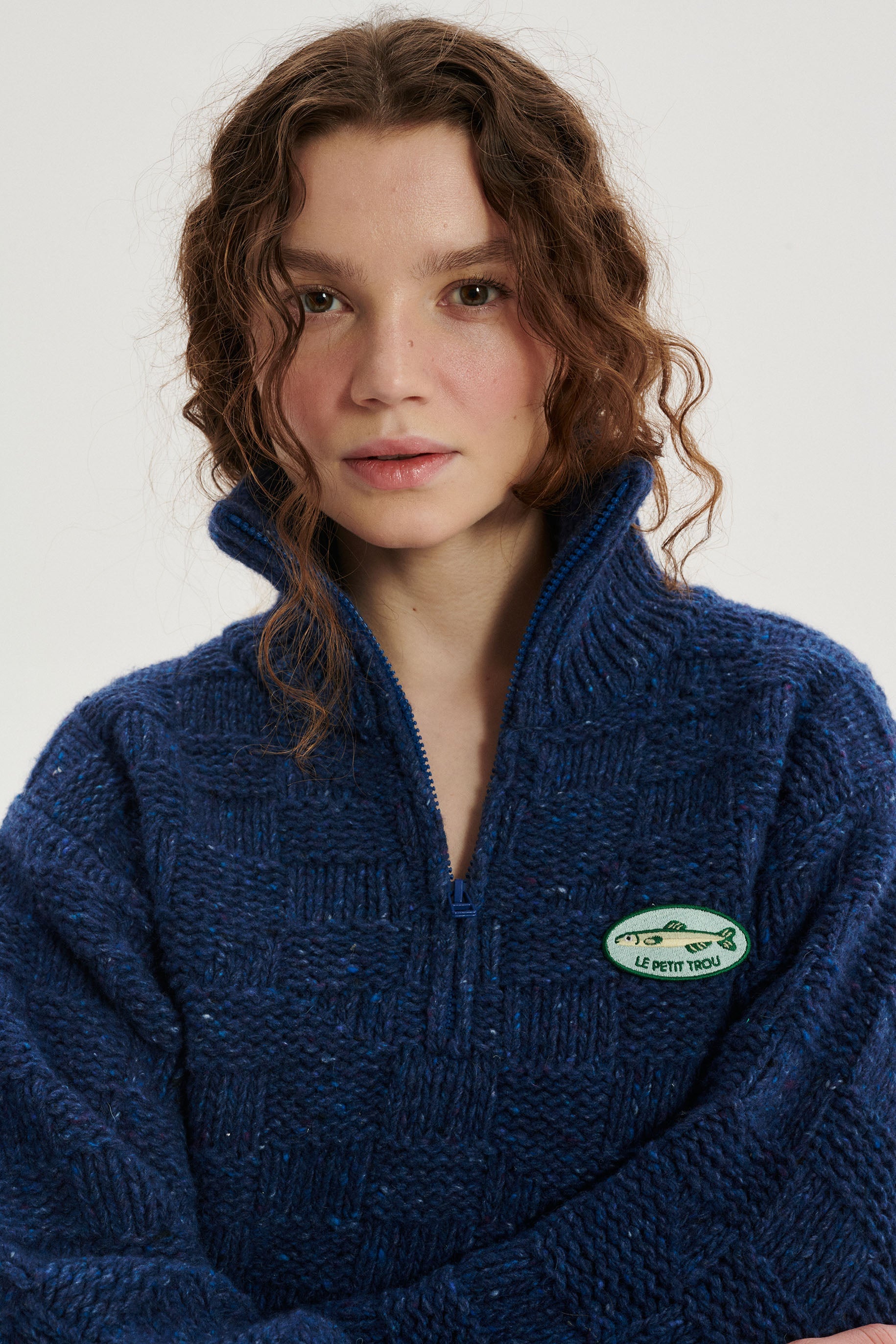 Alan Textured Wool Half-Zip Sweater