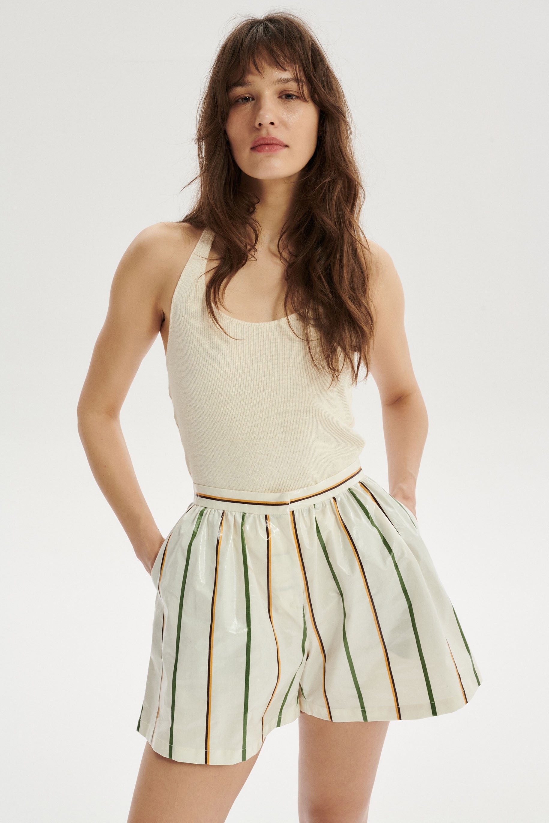Gilbert Cotton Halter Top - cream