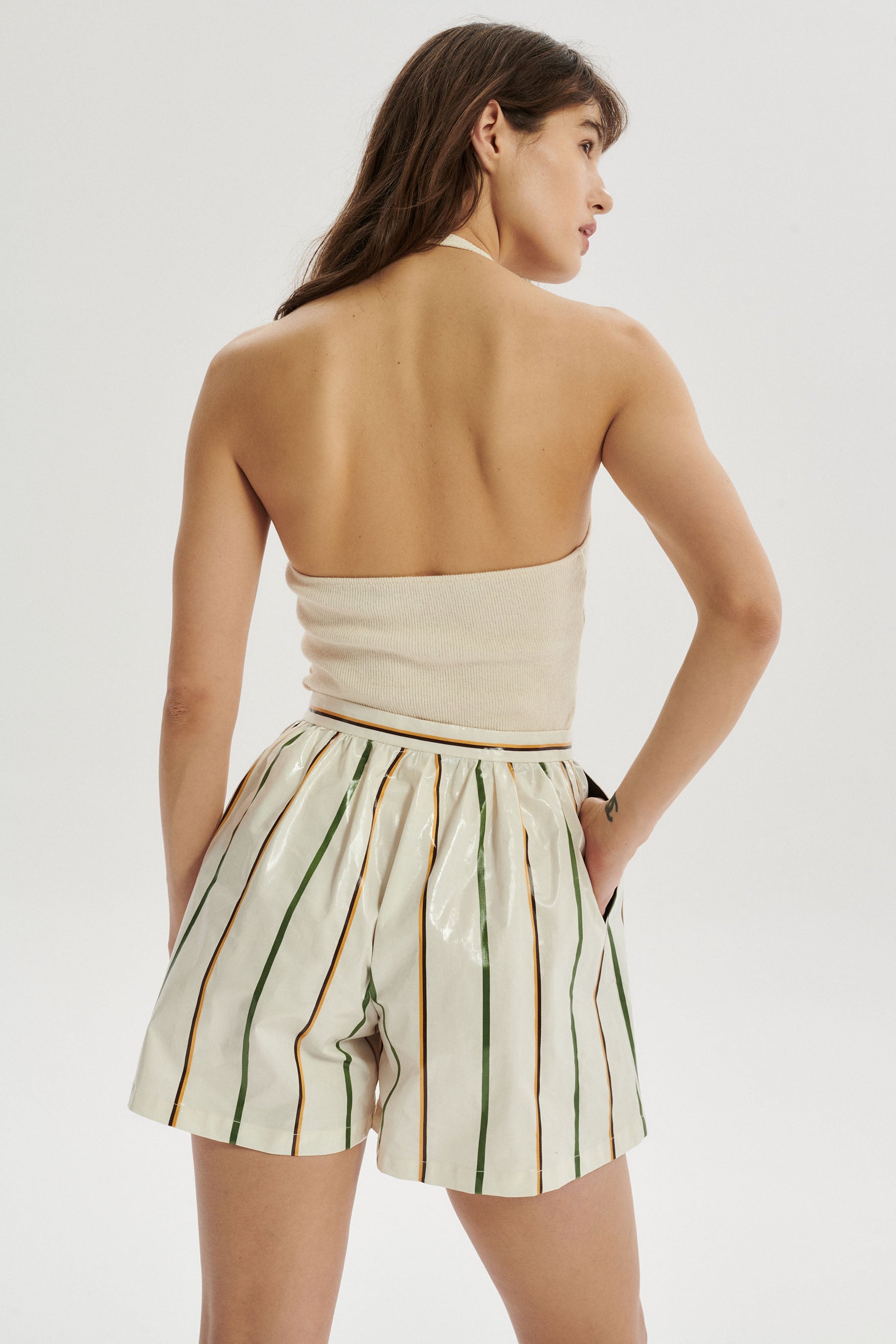 Gilbert Cotton Halter Top - cream