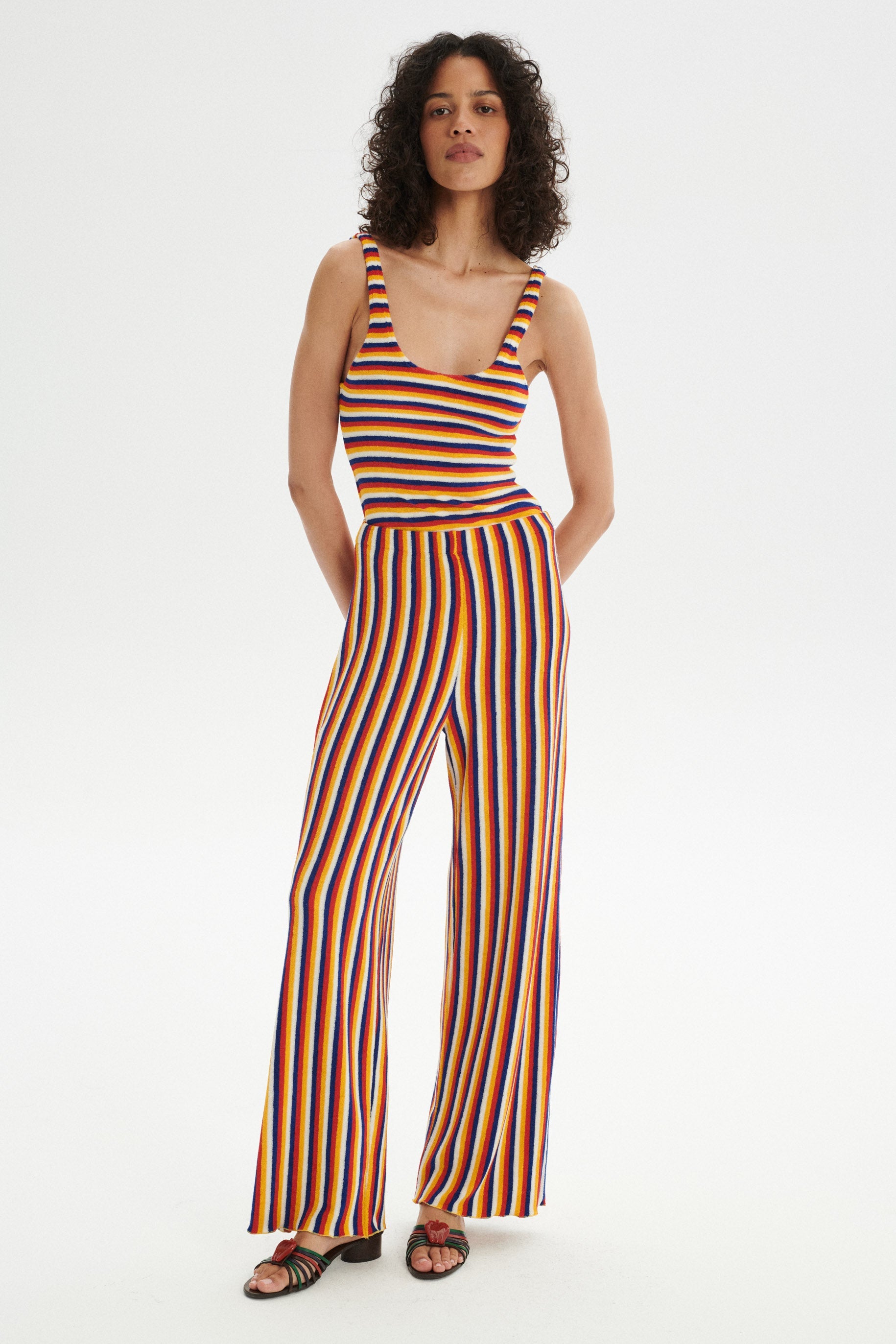 Remi Terry Knit Trousers - red