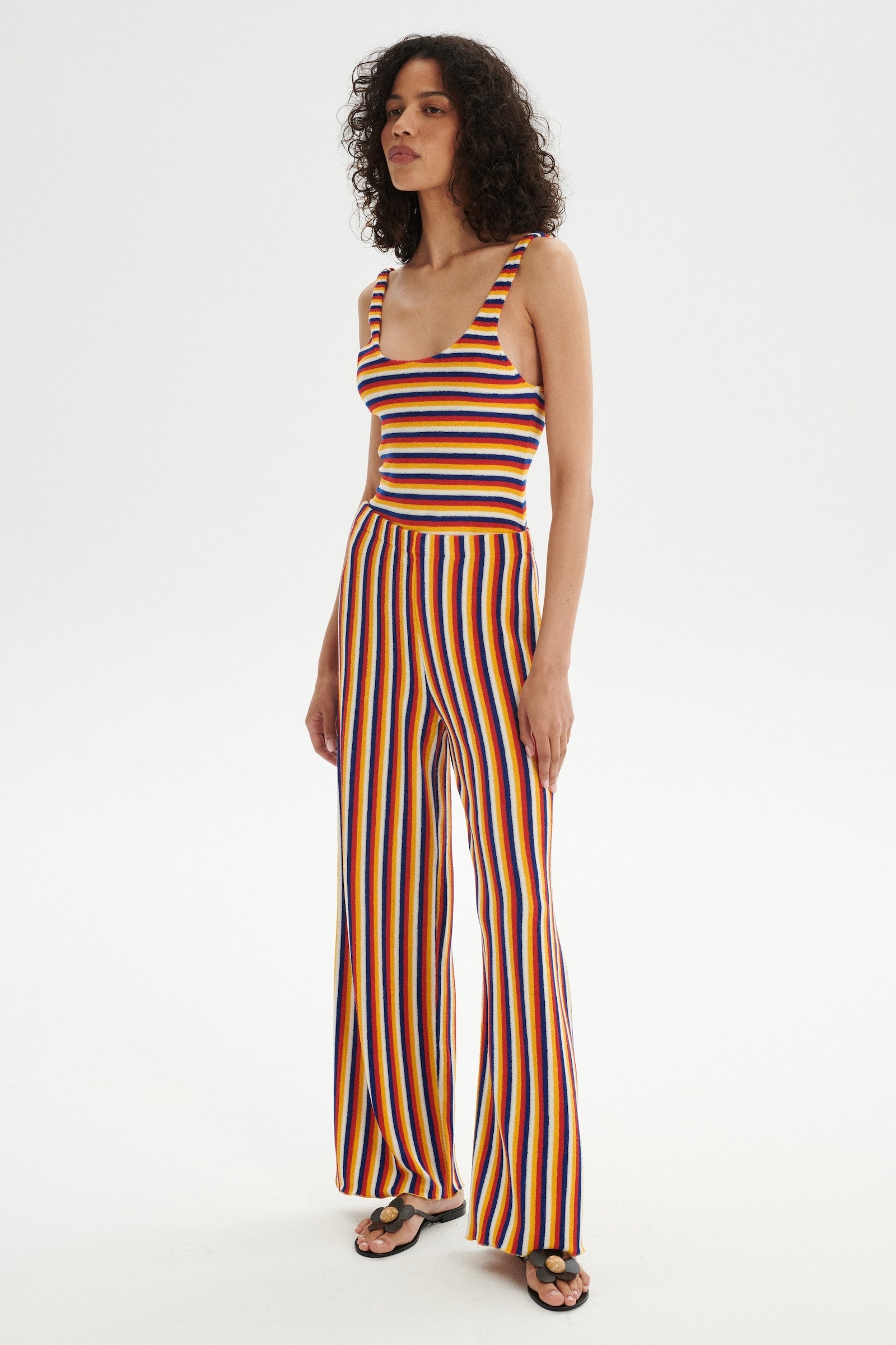 Remi Terry Knit Trousers - red