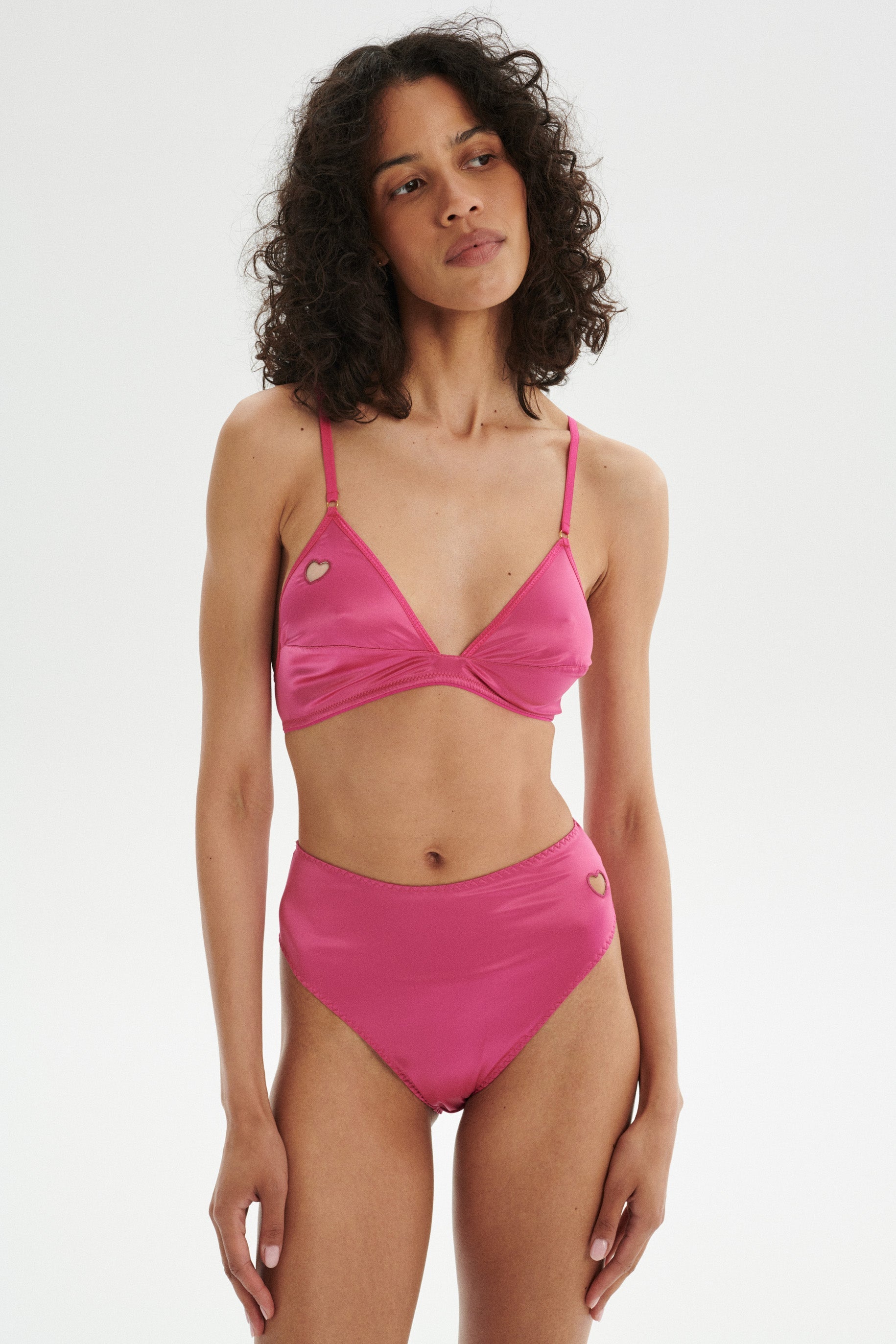 MADONNA high waist satin briefs - pink