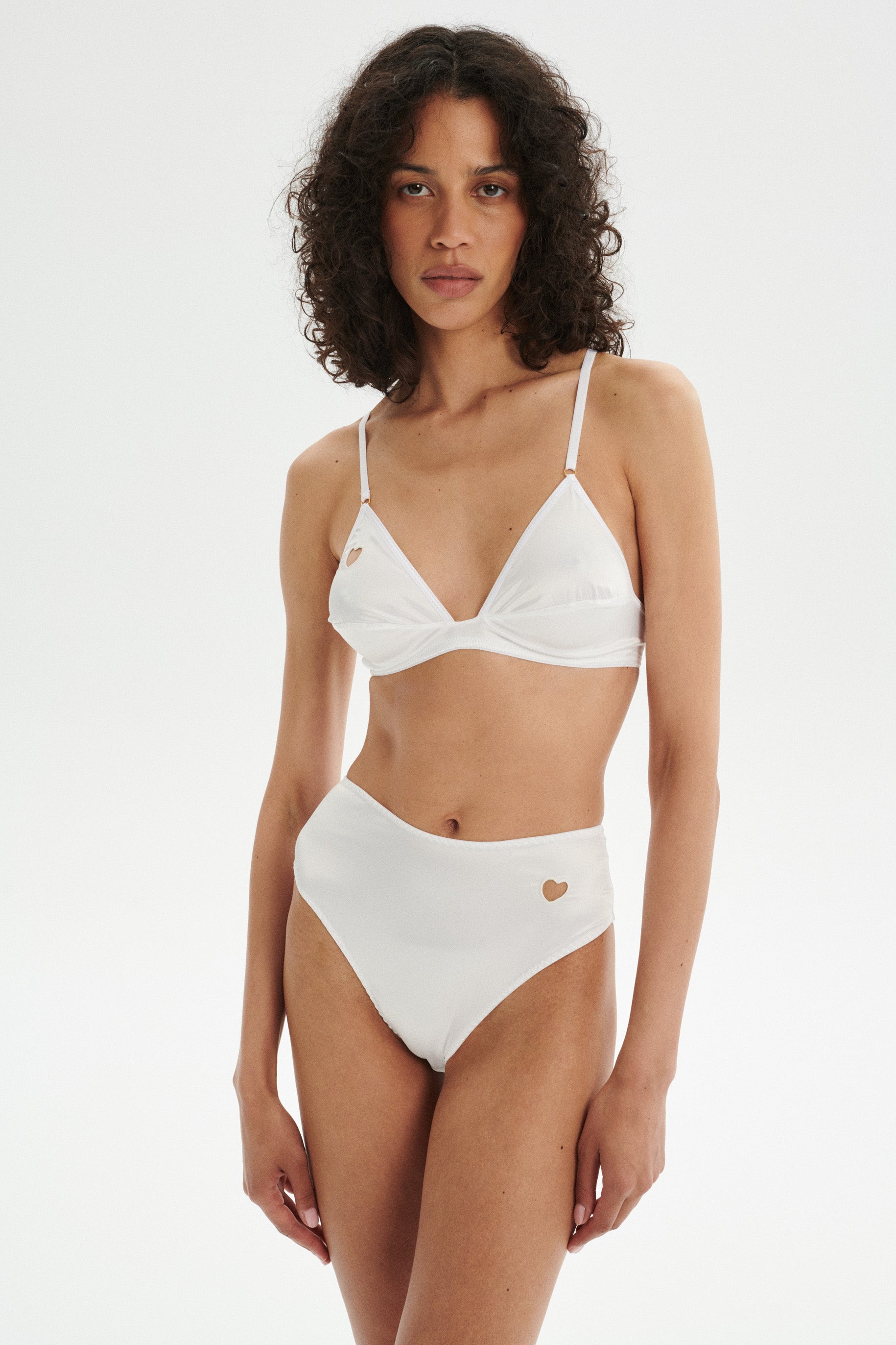 MADONNA high waist satin briefs - white