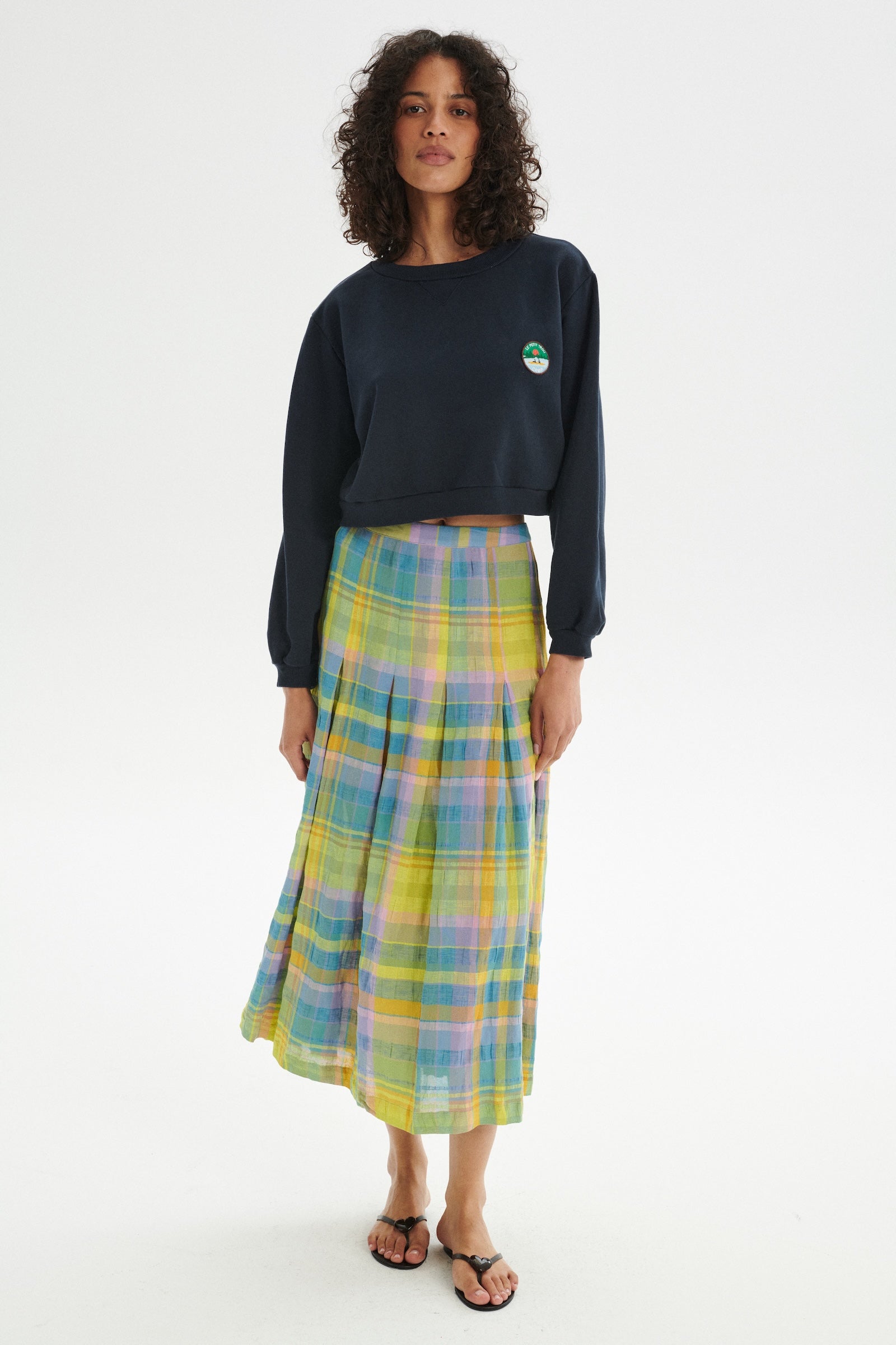 Arthur Checked Maxi Skirt - green