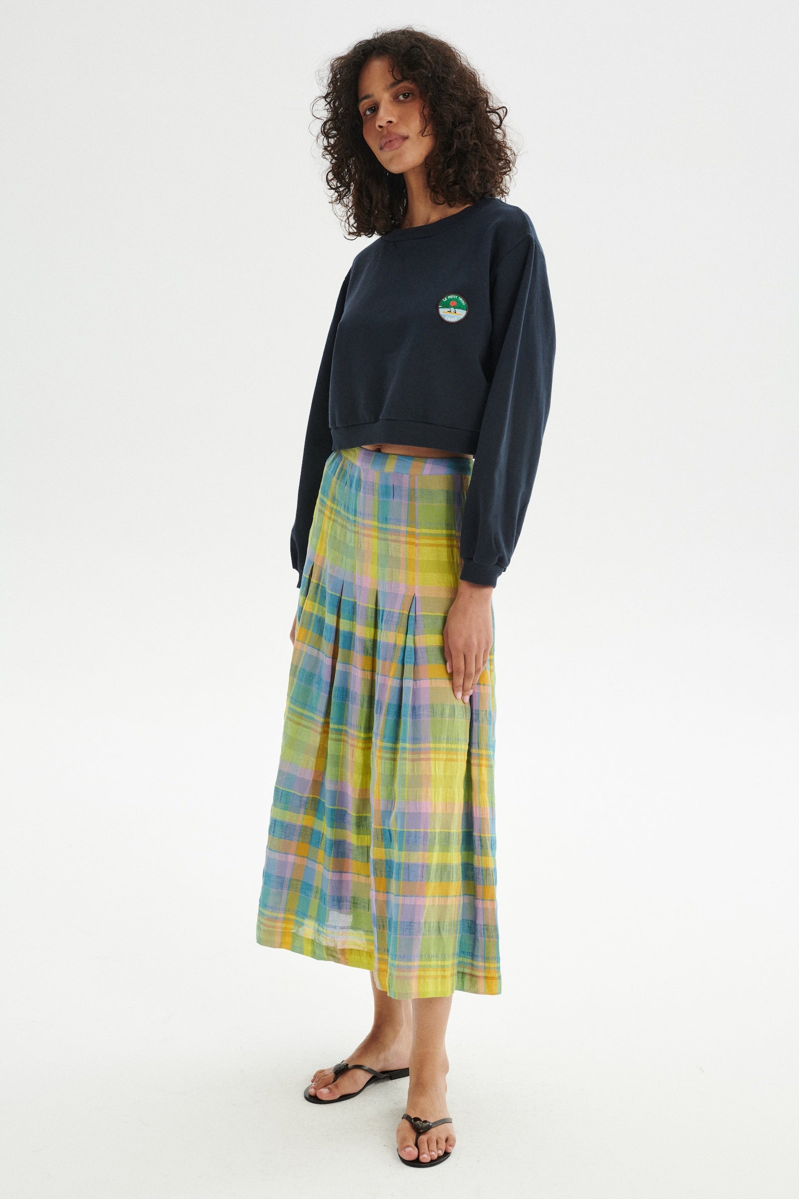 Arthur Checked Maxi Skirt - green