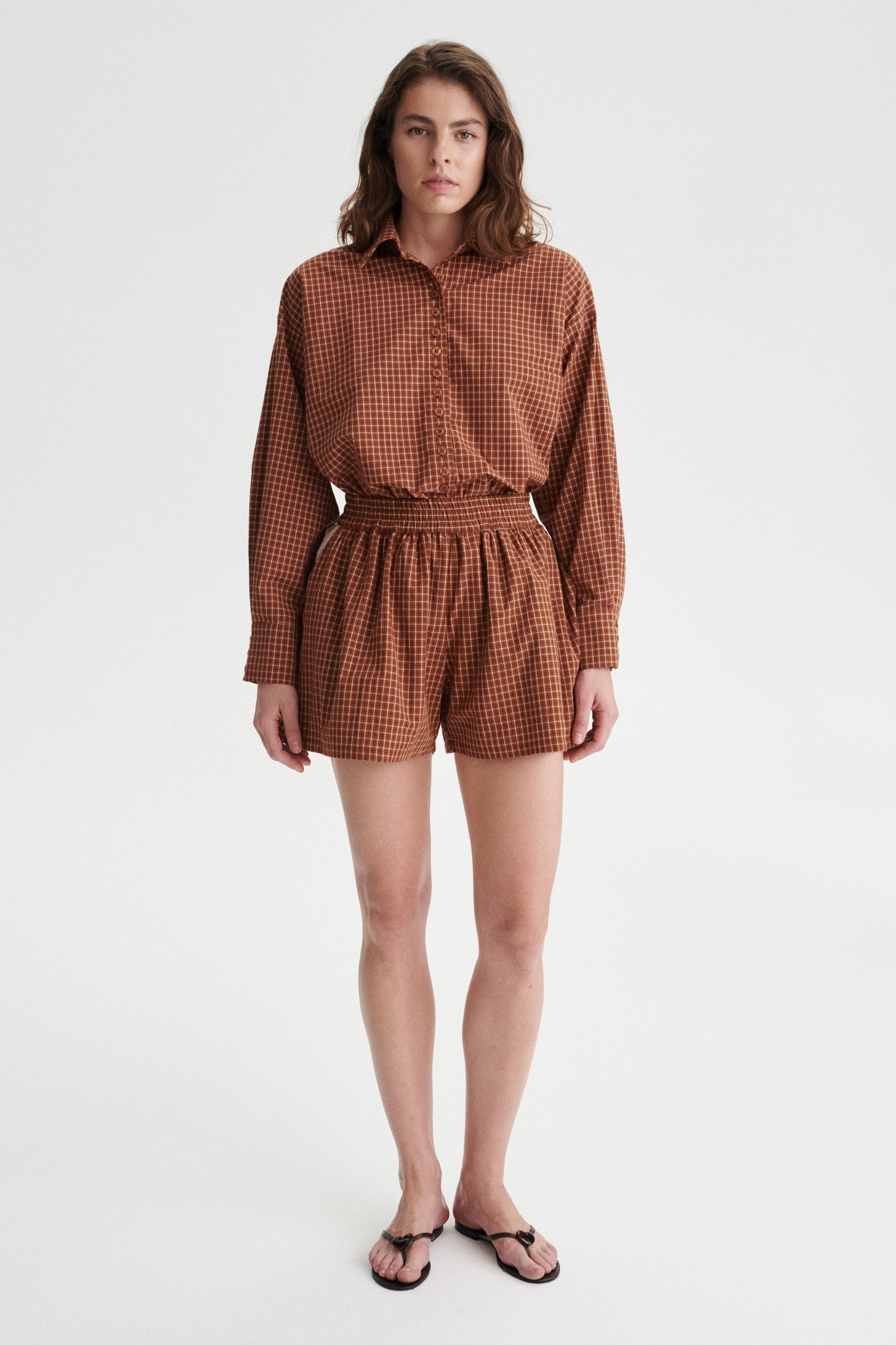 Roger Organic Cotton Check Shorts with Contrast Pockets