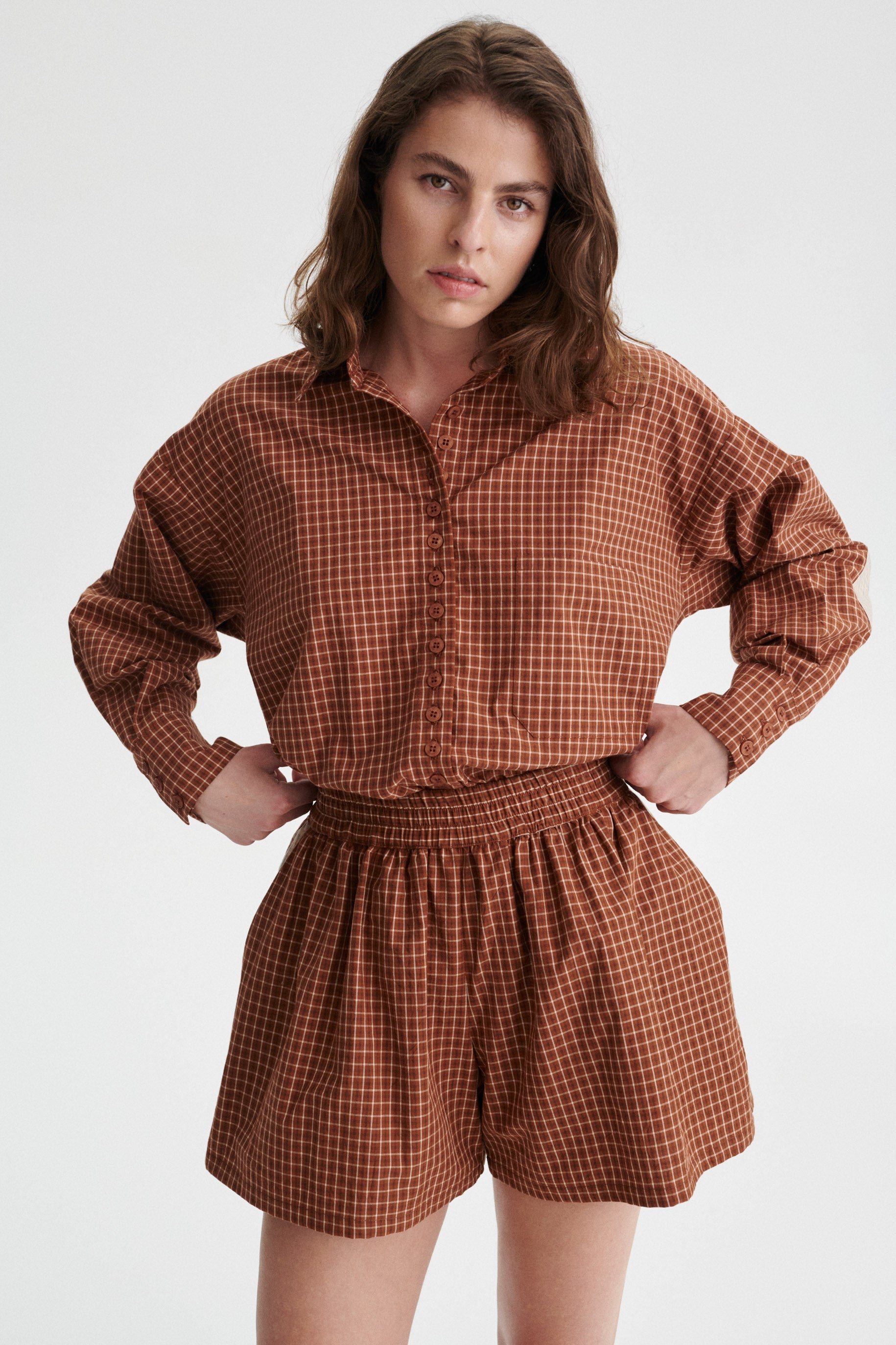 Roger Organic Cotton Check Shorts with Contrast Pockets